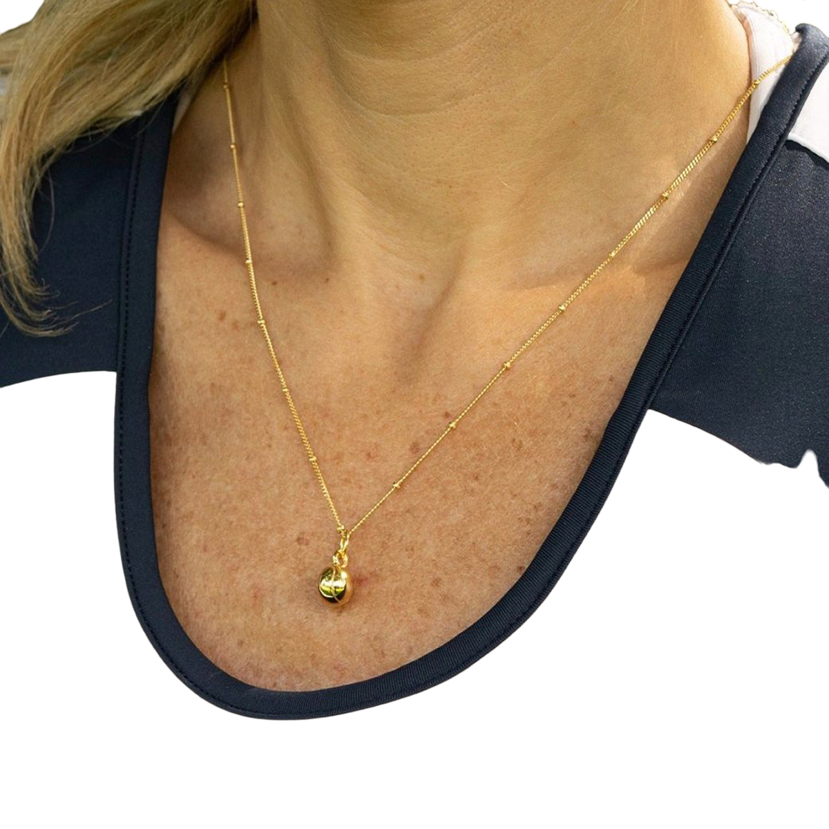 Gold Tennis Charm Necklace
