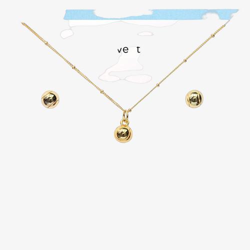 Gold Tennis Charm Necklace & Earrings Gift Set
