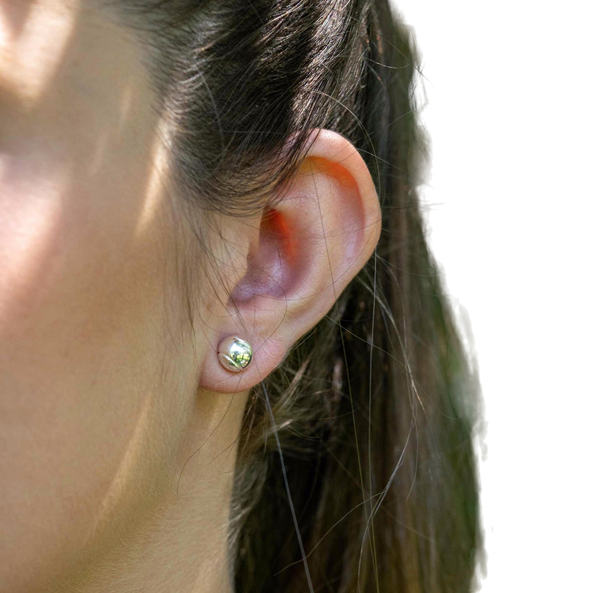 Silver Tennis Ball Earrings