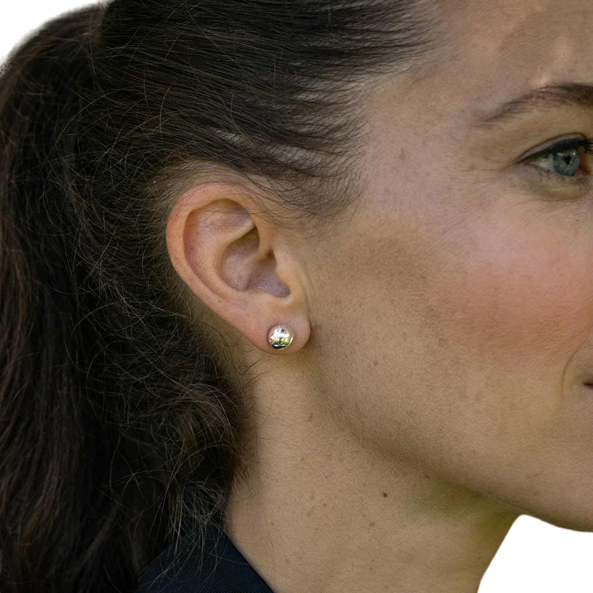 Silver Tennis Ball Earrings