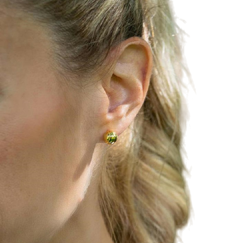 Gold Tennis Ball Earrings