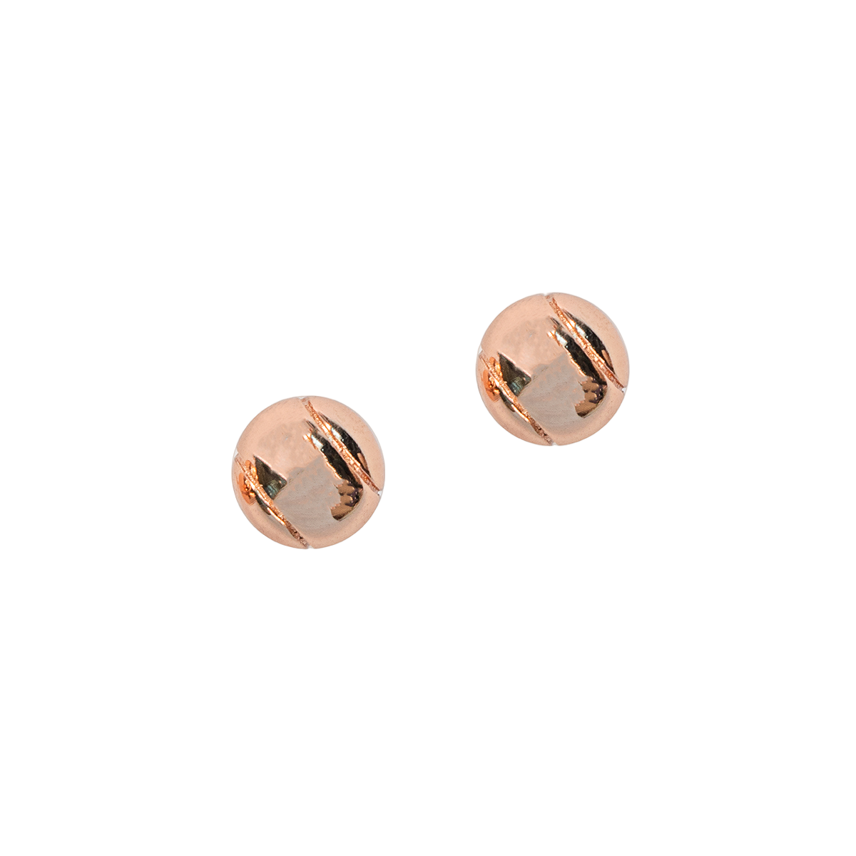 Rose Gold Tennis Ball Earrings