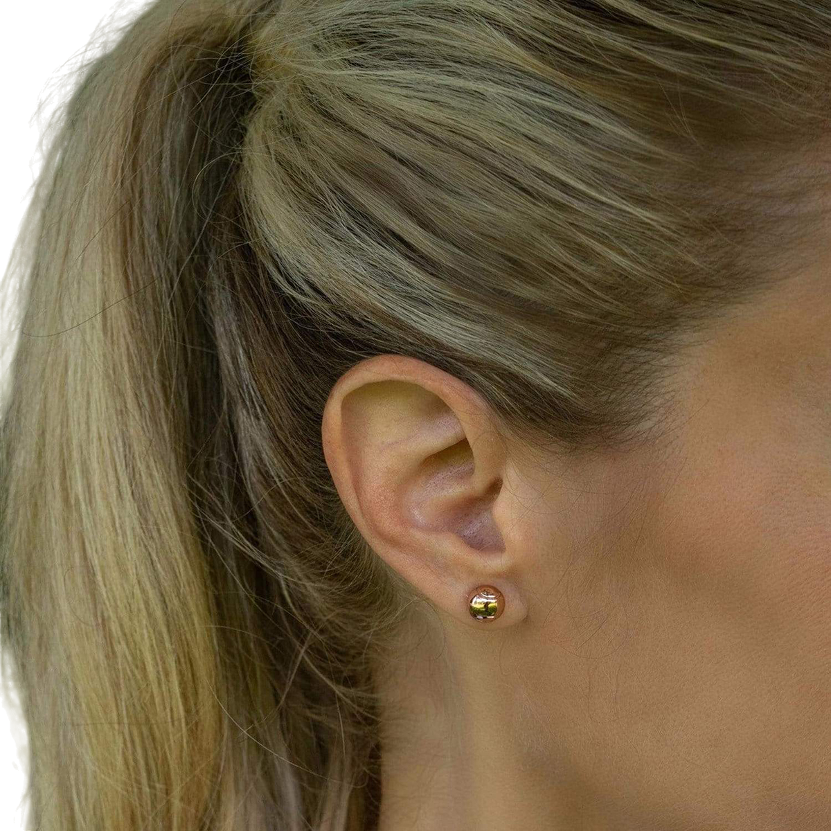 Rose Gold Tennis Ball Earrings