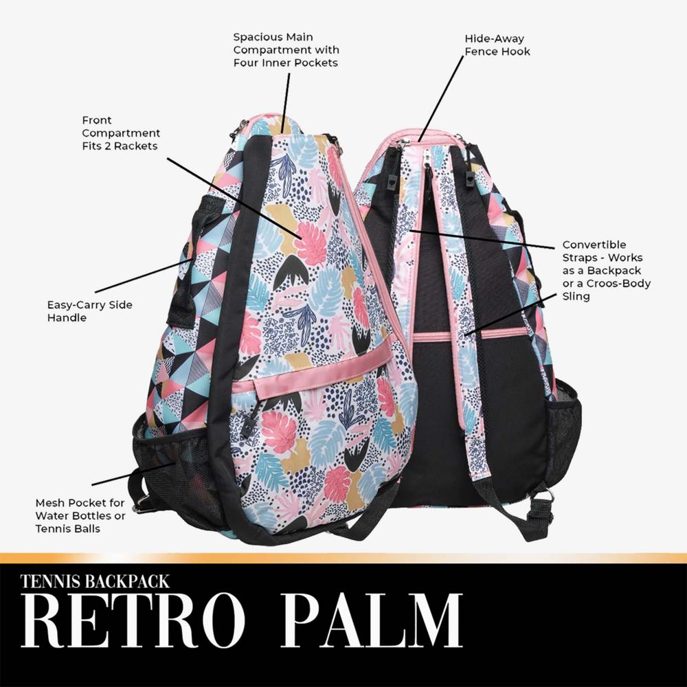 Retro Palm Tennis Backpack 22