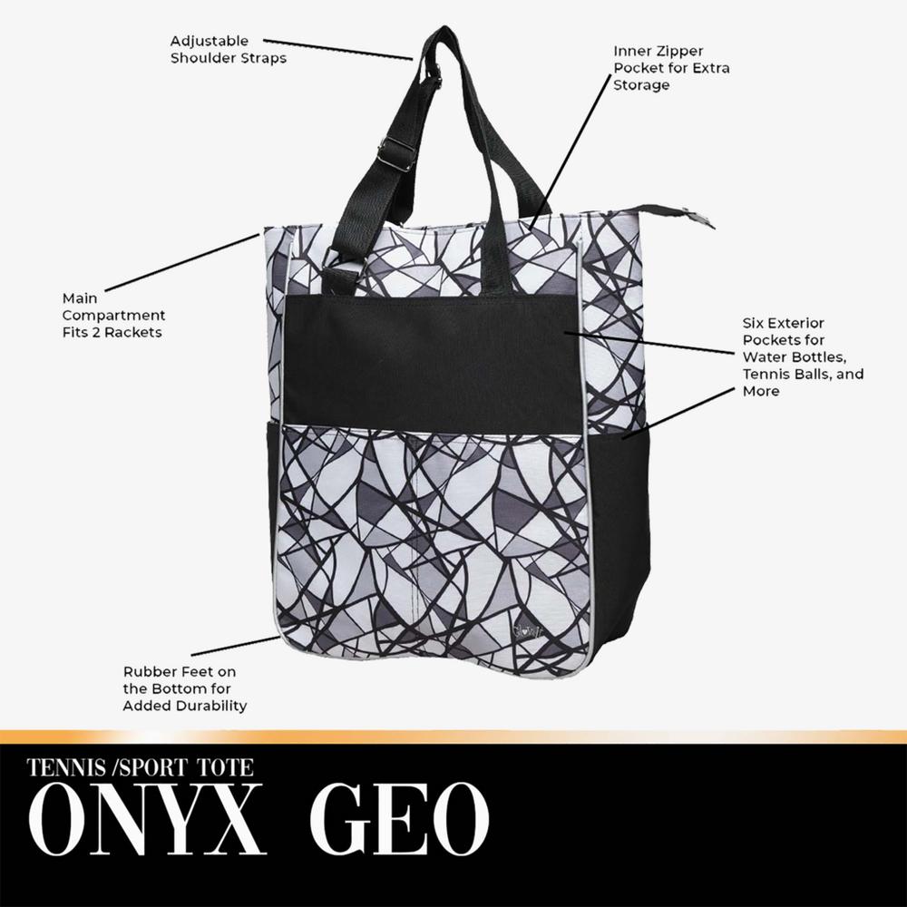 Onyx Geo Tennis Tote Bag 22