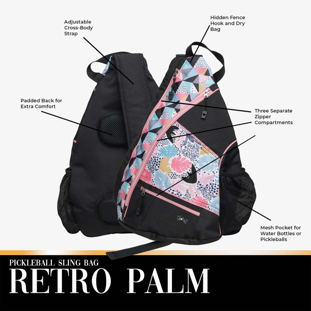 Retro Palm Pickle Ball Sling Bag 22