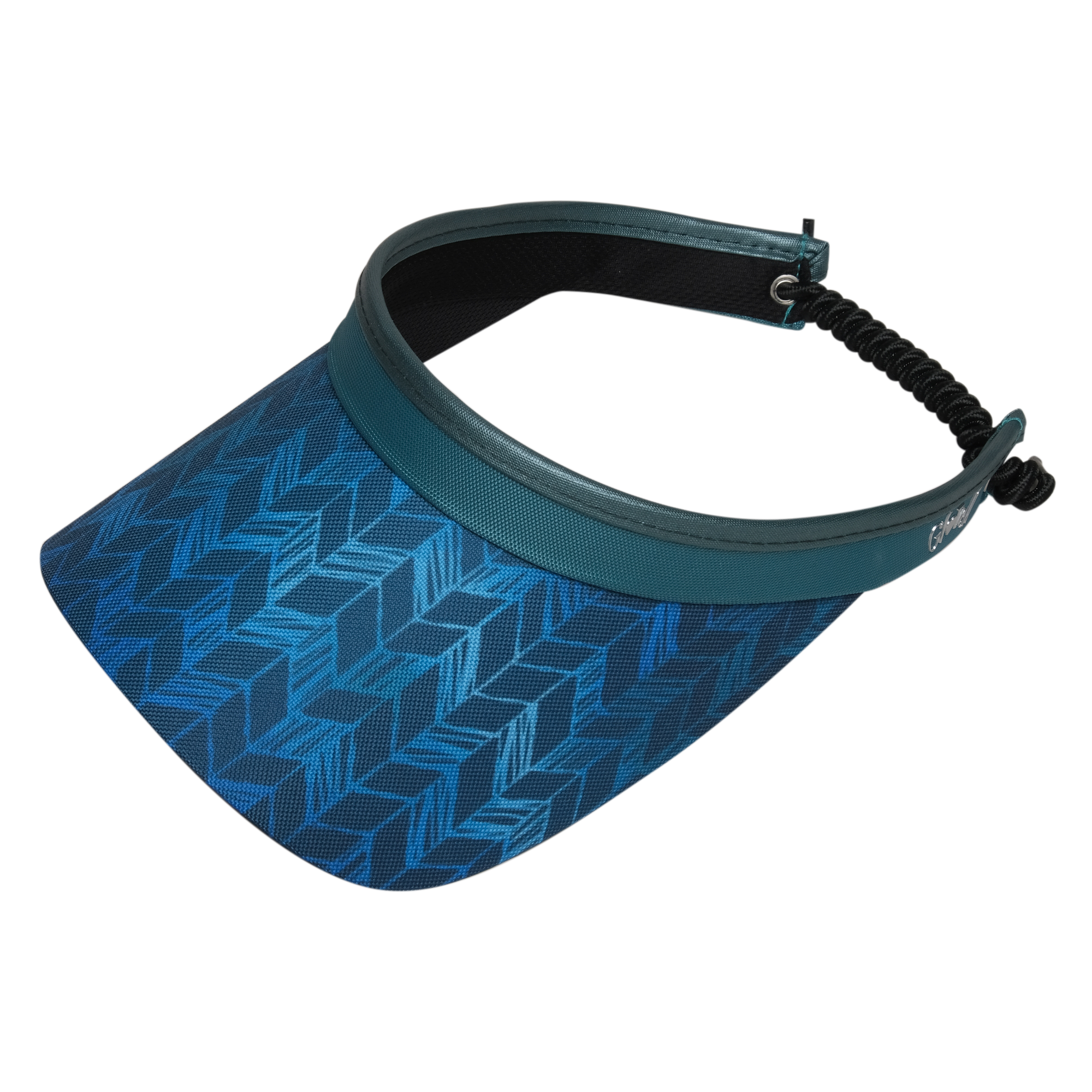 Teal Chevron Coil Visor