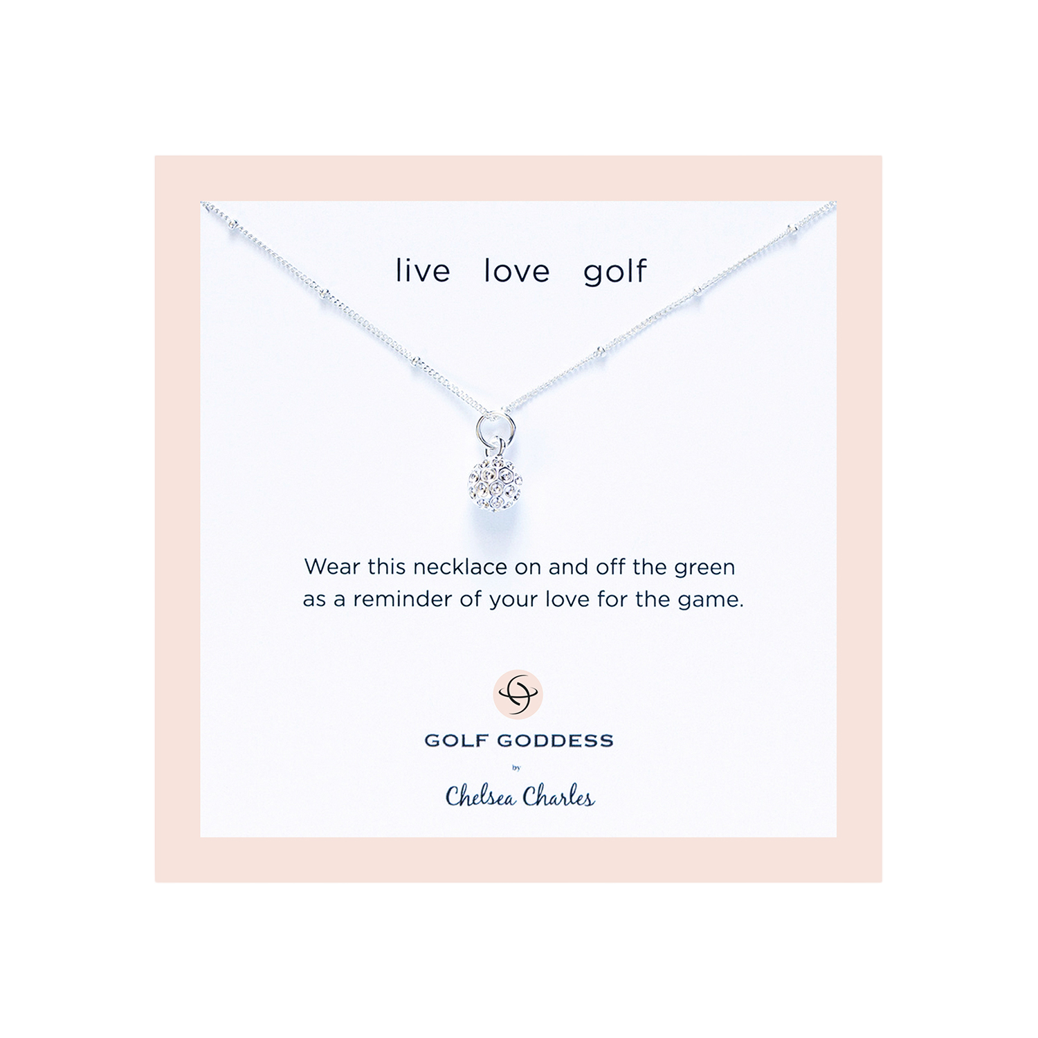 CC Sport Silver Golf Ball Charm Necklace for Little Girls & Tweens