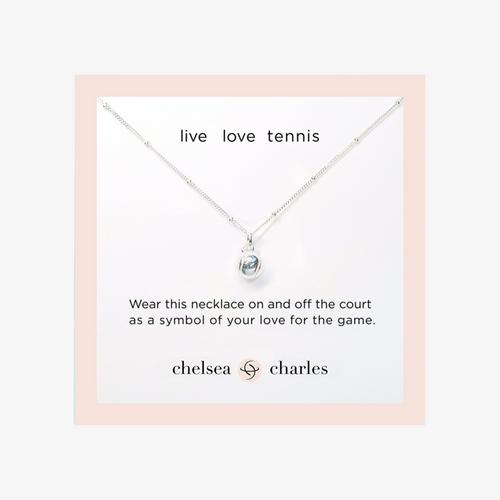 CC Sport Silver Tennis Charm Necklace for Little Girls & Tweens