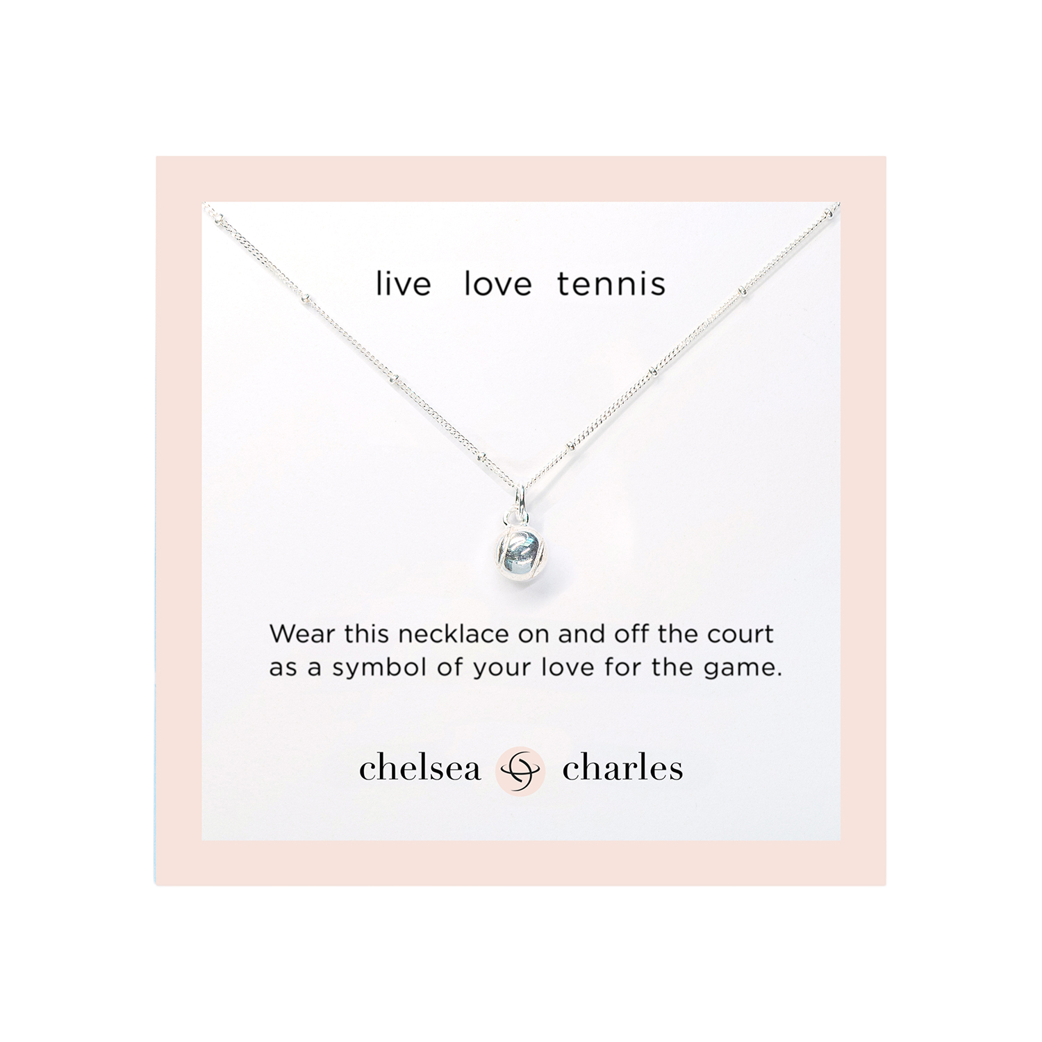 CC Sport Silver Tennis Charm Necklace for Little Girls & Tweens