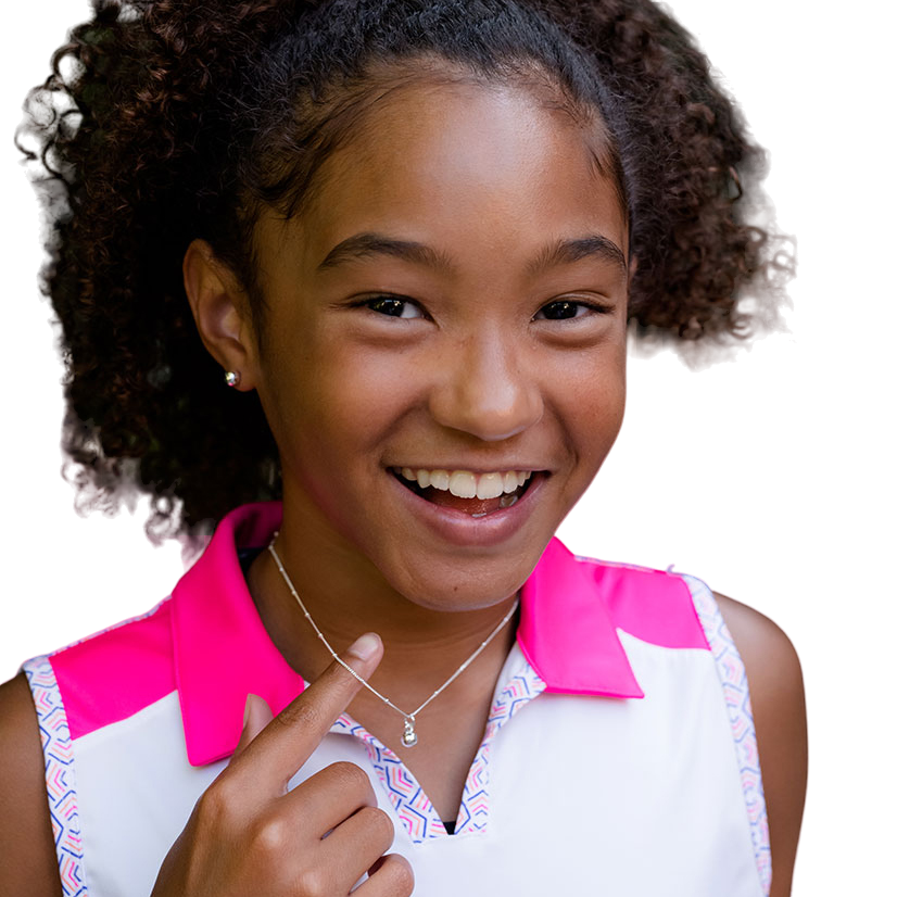 CC Sport Silver Tennis Necklace and Earrings Gift Set for Little Girls & Tweens