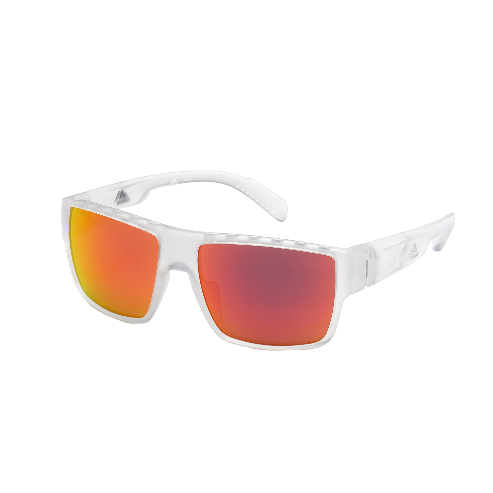 Injected Sport Flat Top Square Sunglasses w/ Mirror Lens