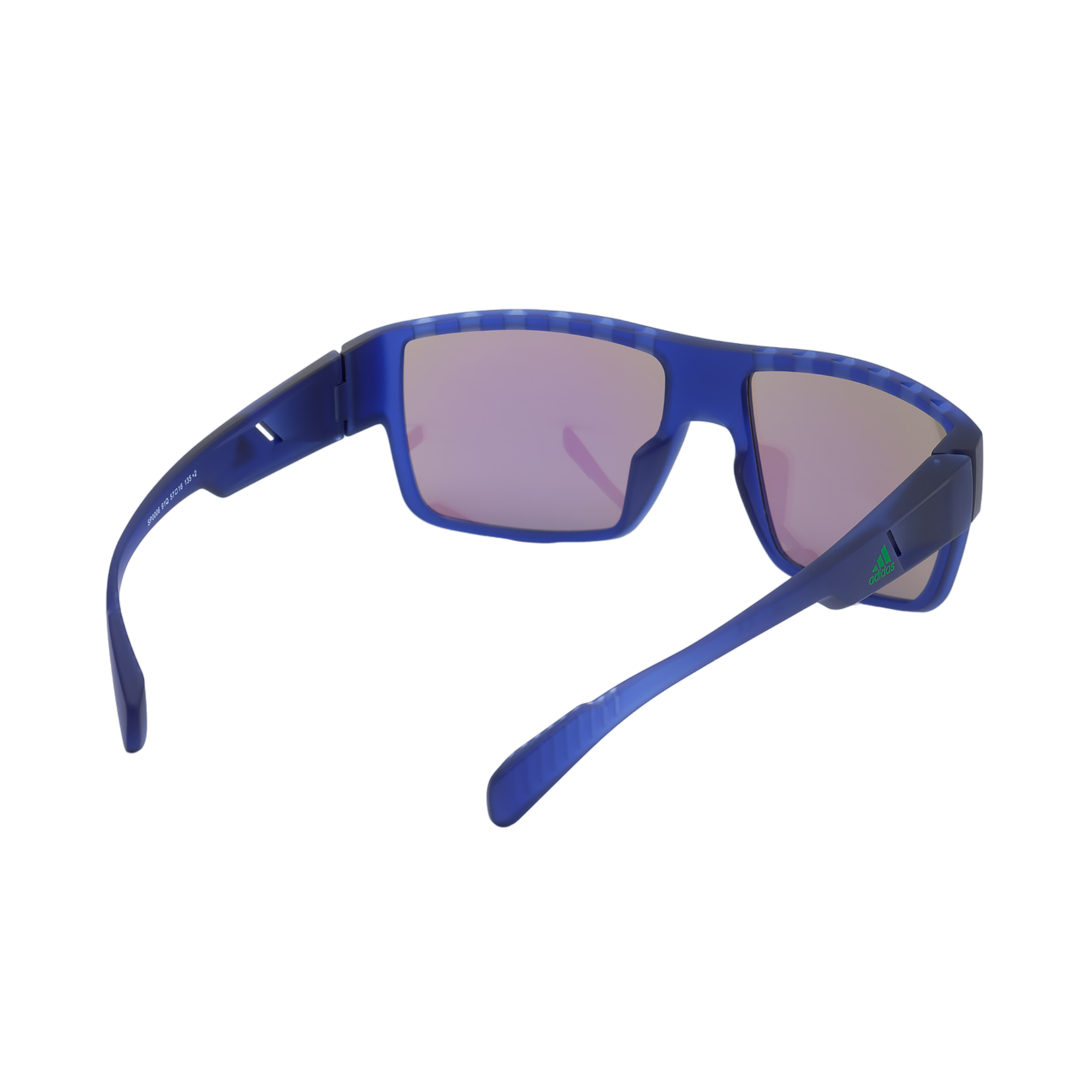 Injected Sport Flat Top Square Sunglasses w/ Green Mirror Lens