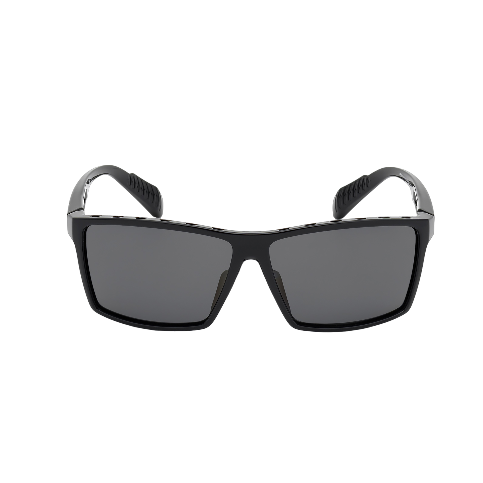 Injected Sport Vented Square Frame Sunglasses w/ Smoke Polarized Lens