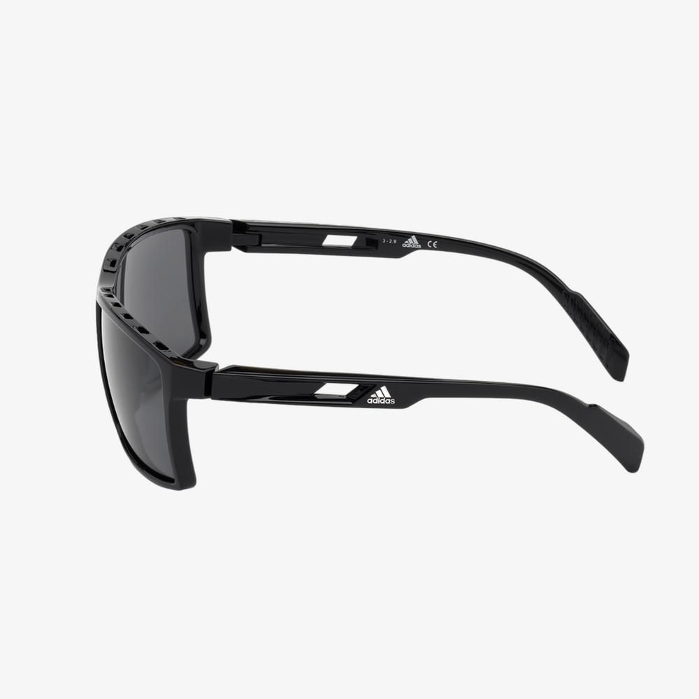 Injected Sport Vented Square Frame Sunglasses w/ Smoke Polarized Lens