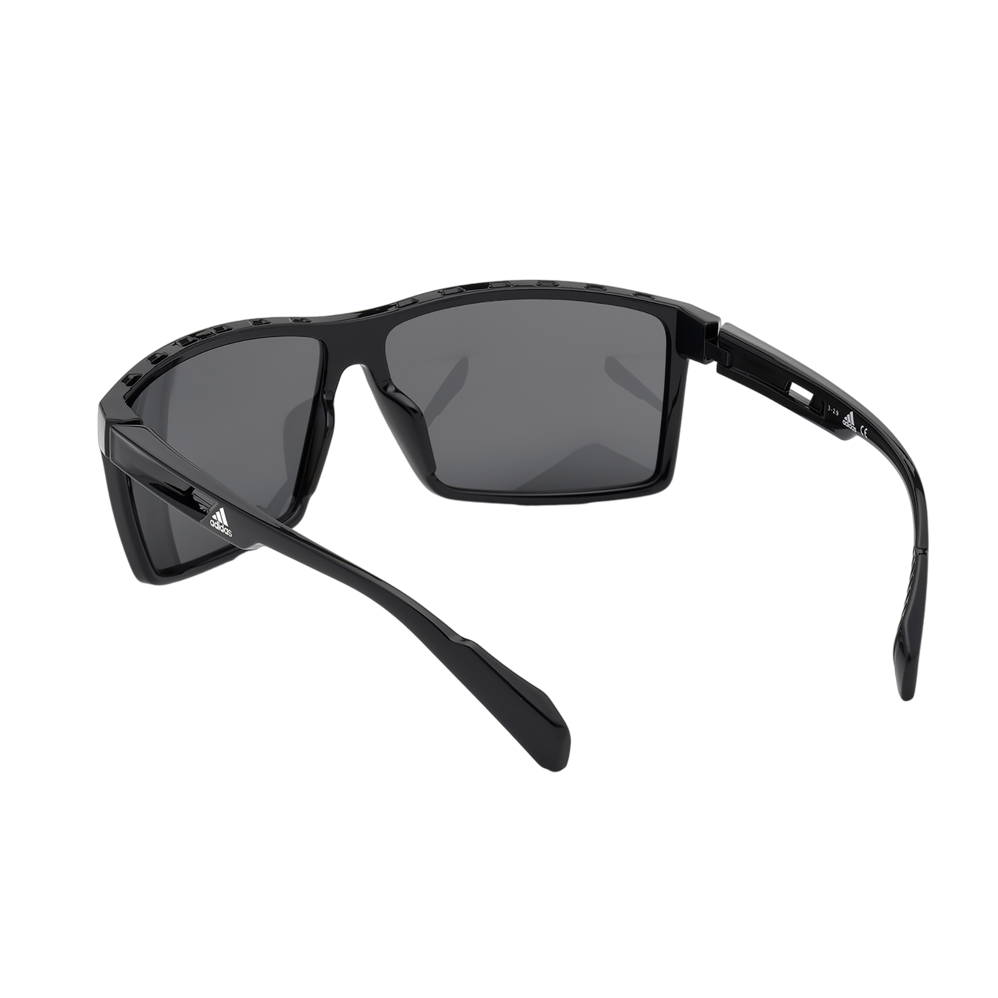 Injected Sport Vented Square Frame Sunglasses w/ Smoke Polarized Lens
