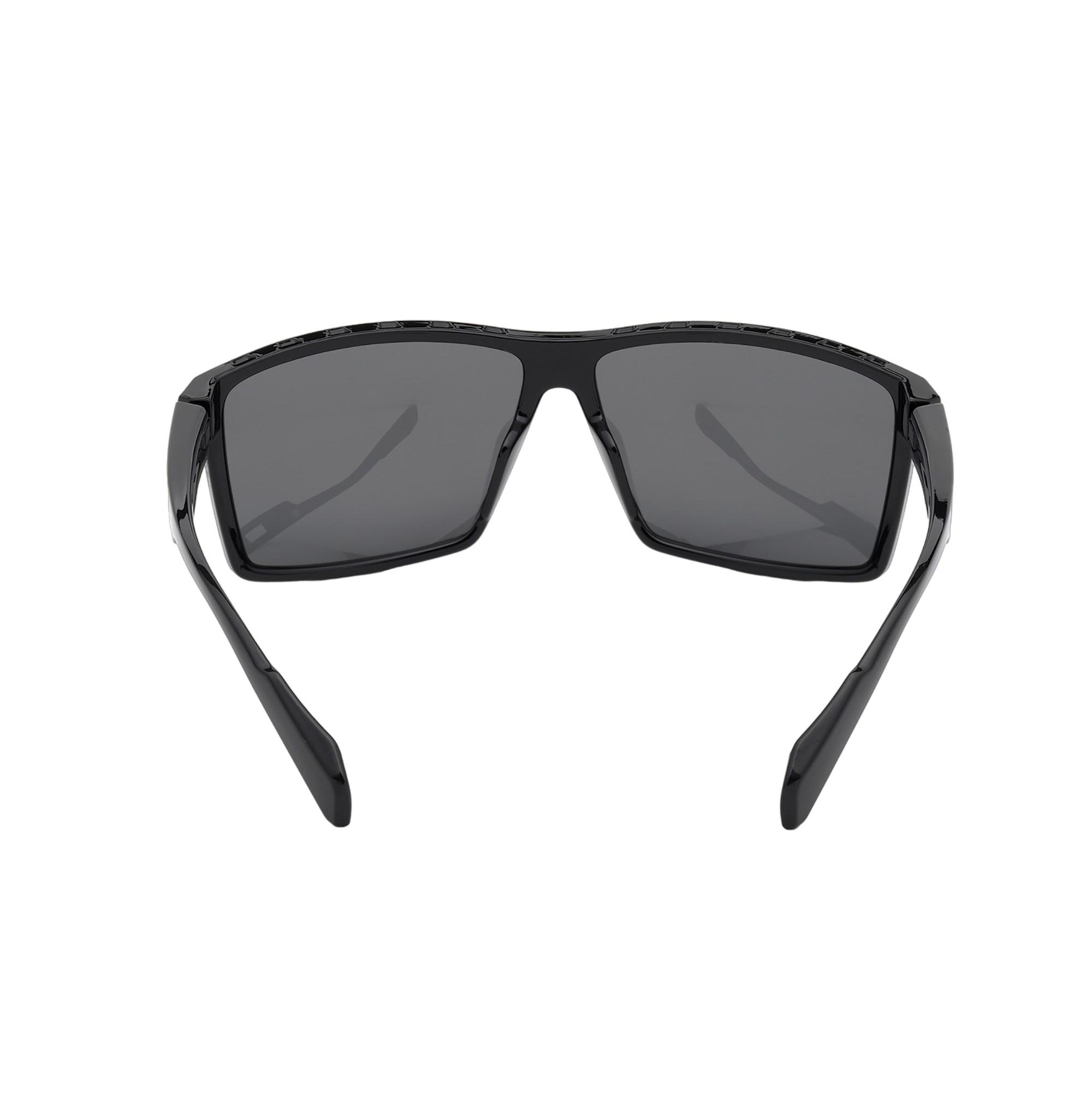 Injected Sport Vented Square Frame Sunglasses w/ Smoke Polarized Lens