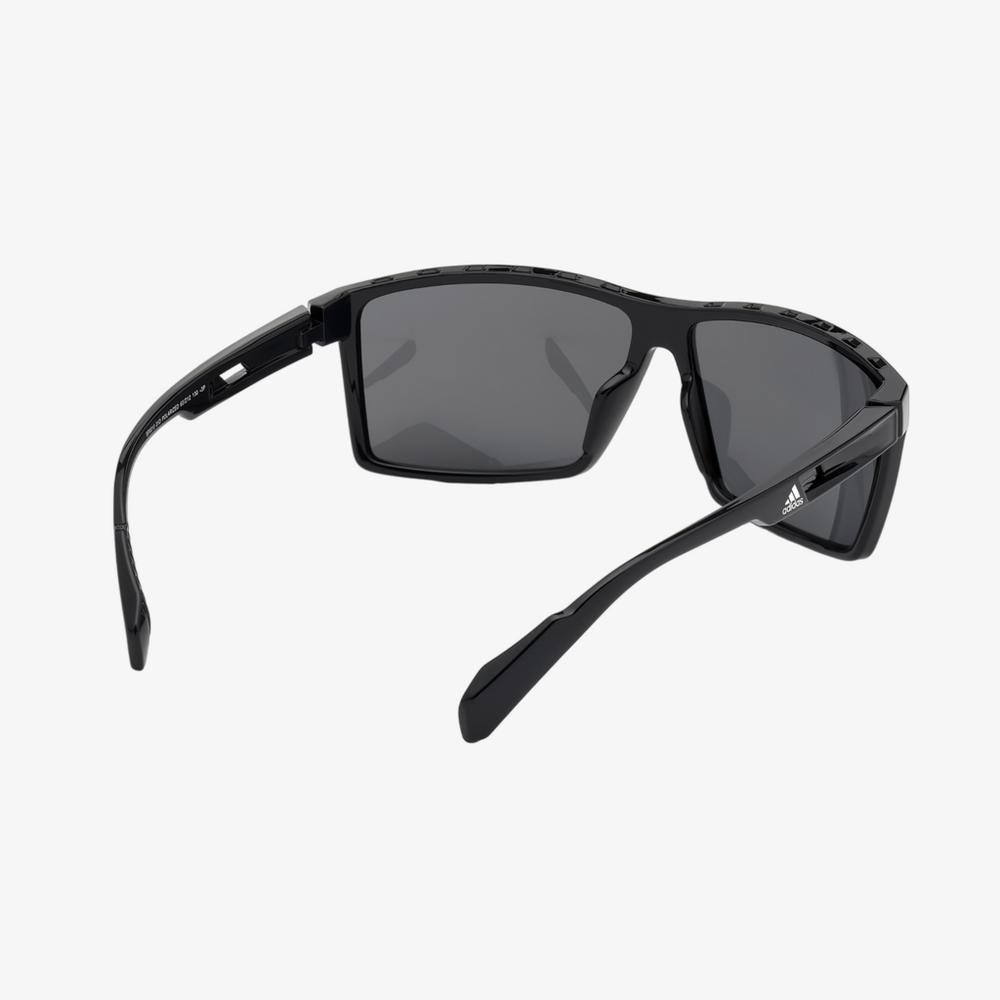 Injected Sport Vented Square Frame Sunglasses w/ Smoke Polarized Lens