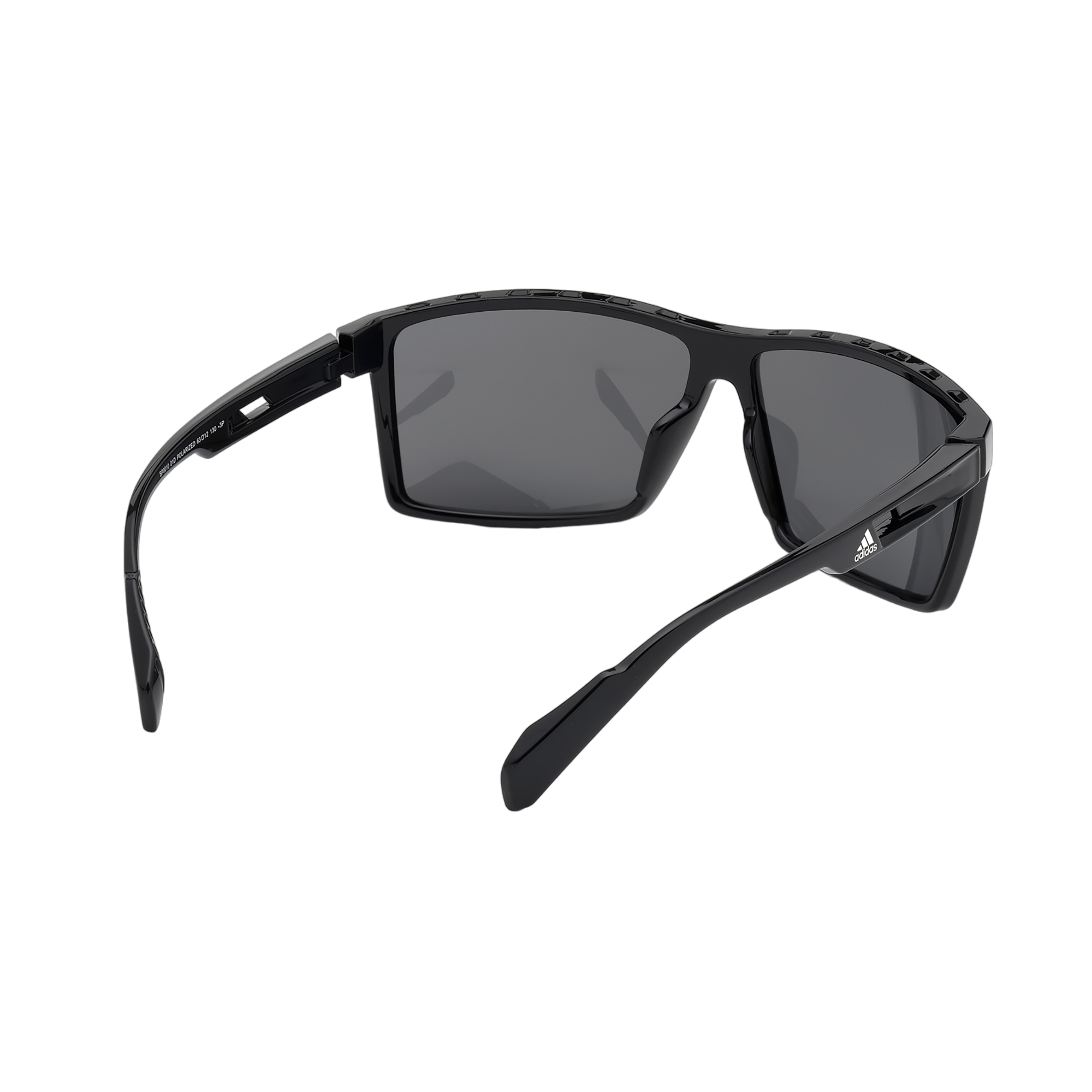 Injected Sport Vented Square Frame Sunglasses w/ Smoke Polarized Lens