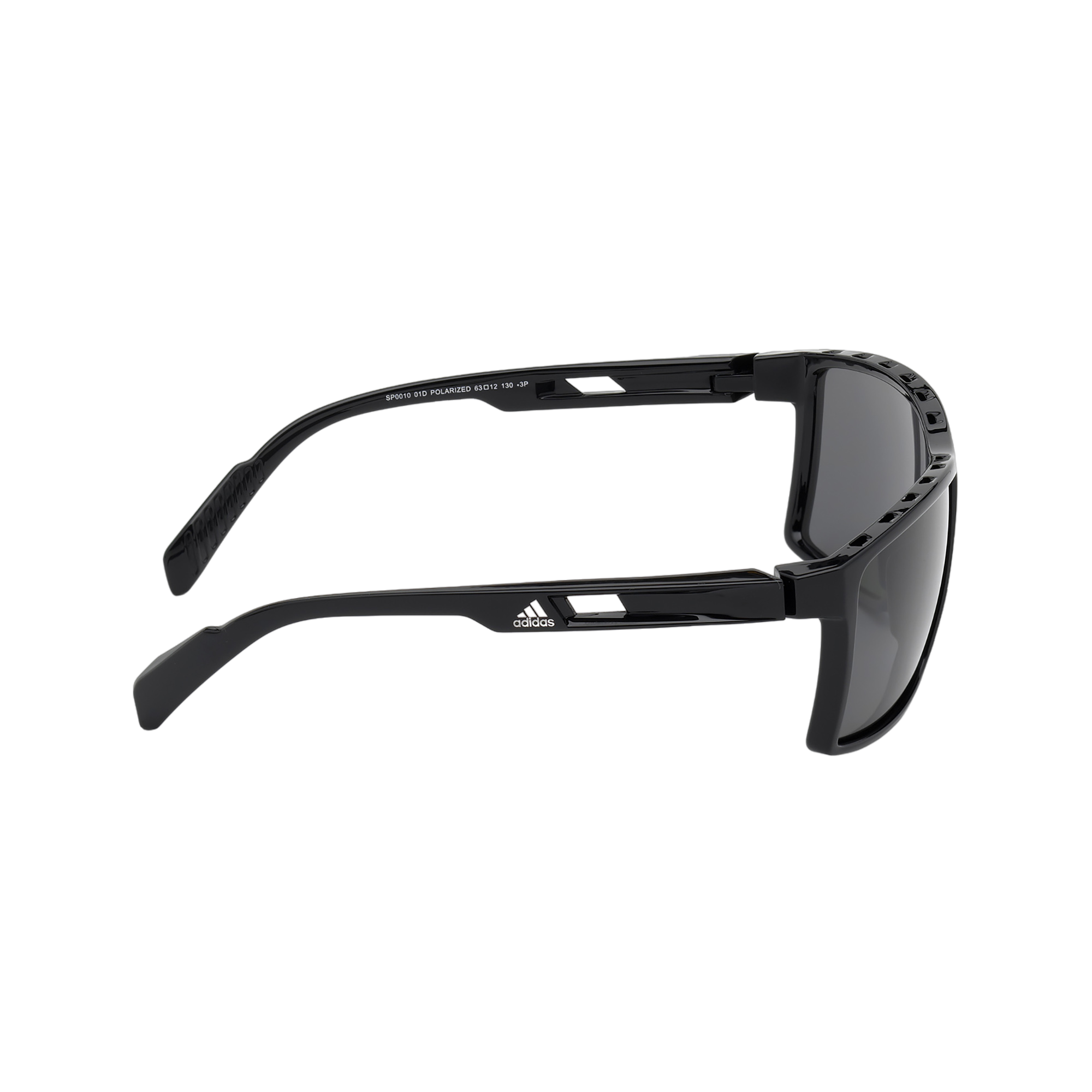 Injected Sport Vented Square Frame Sunglasses w/ Smoke Polarized Lens