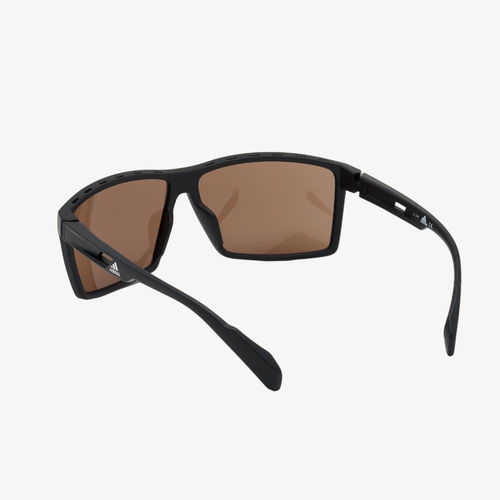Injected Sport Vented Square Frame Sunglasses w/ Brown Lens