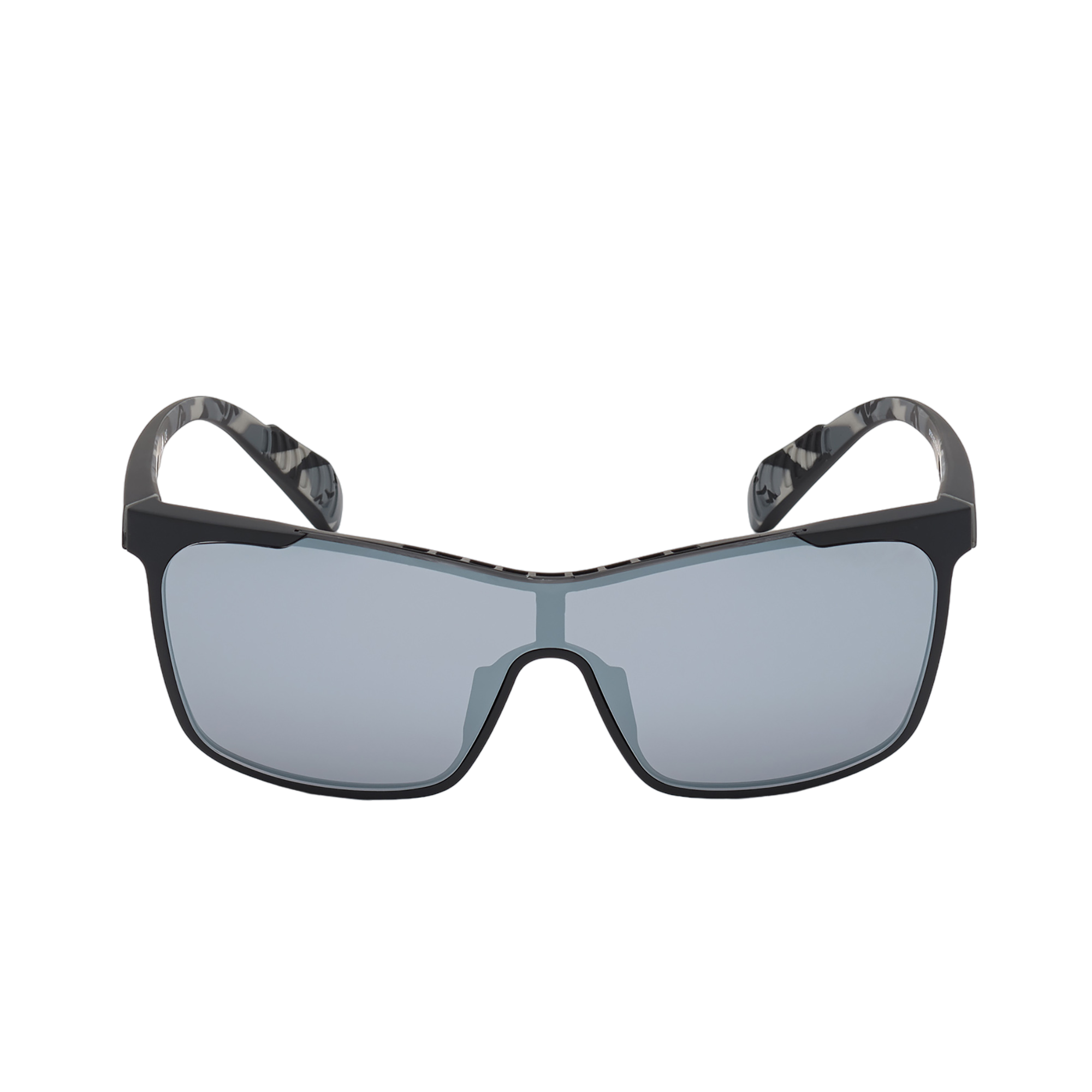 Injected Sport Thin Wrap Shield Sunglasses w/ Smoke Mirror Lens