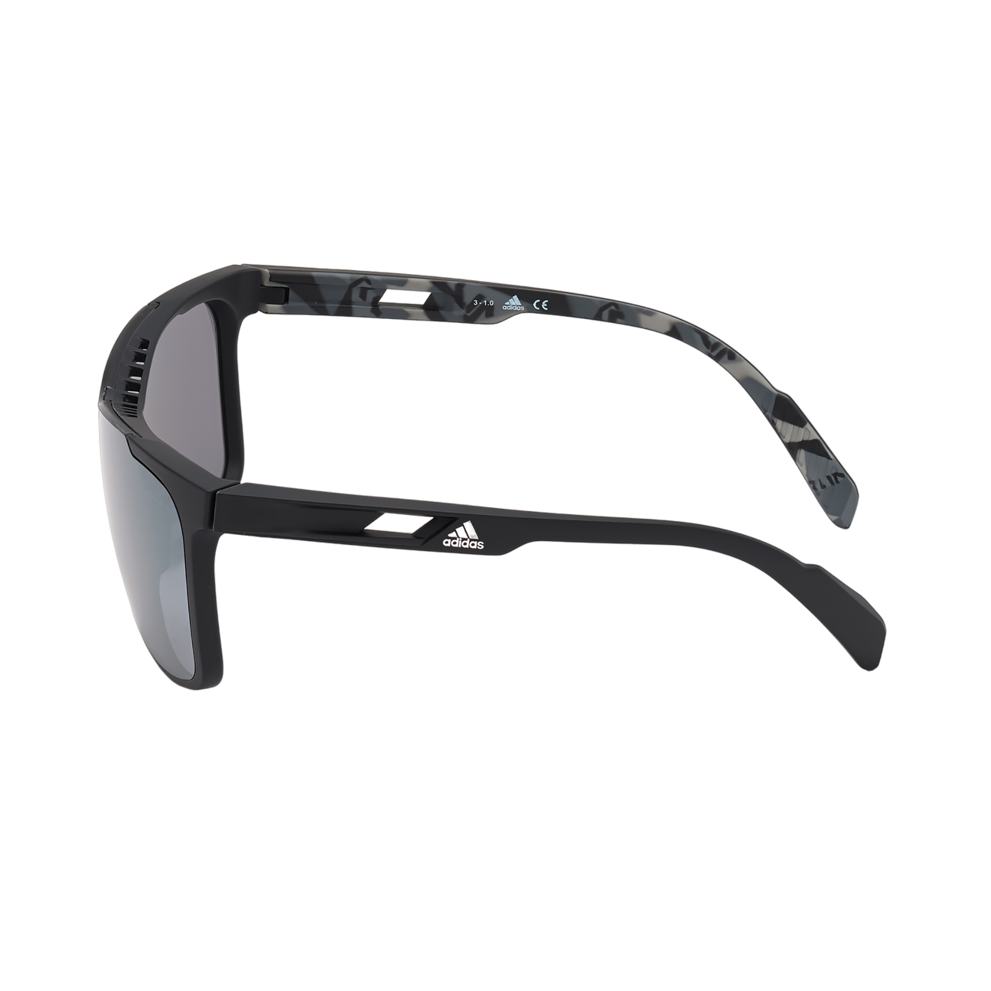 Injected Sport Thin Wrap Shield Sunglasses w/ Smoke Mirror Lens