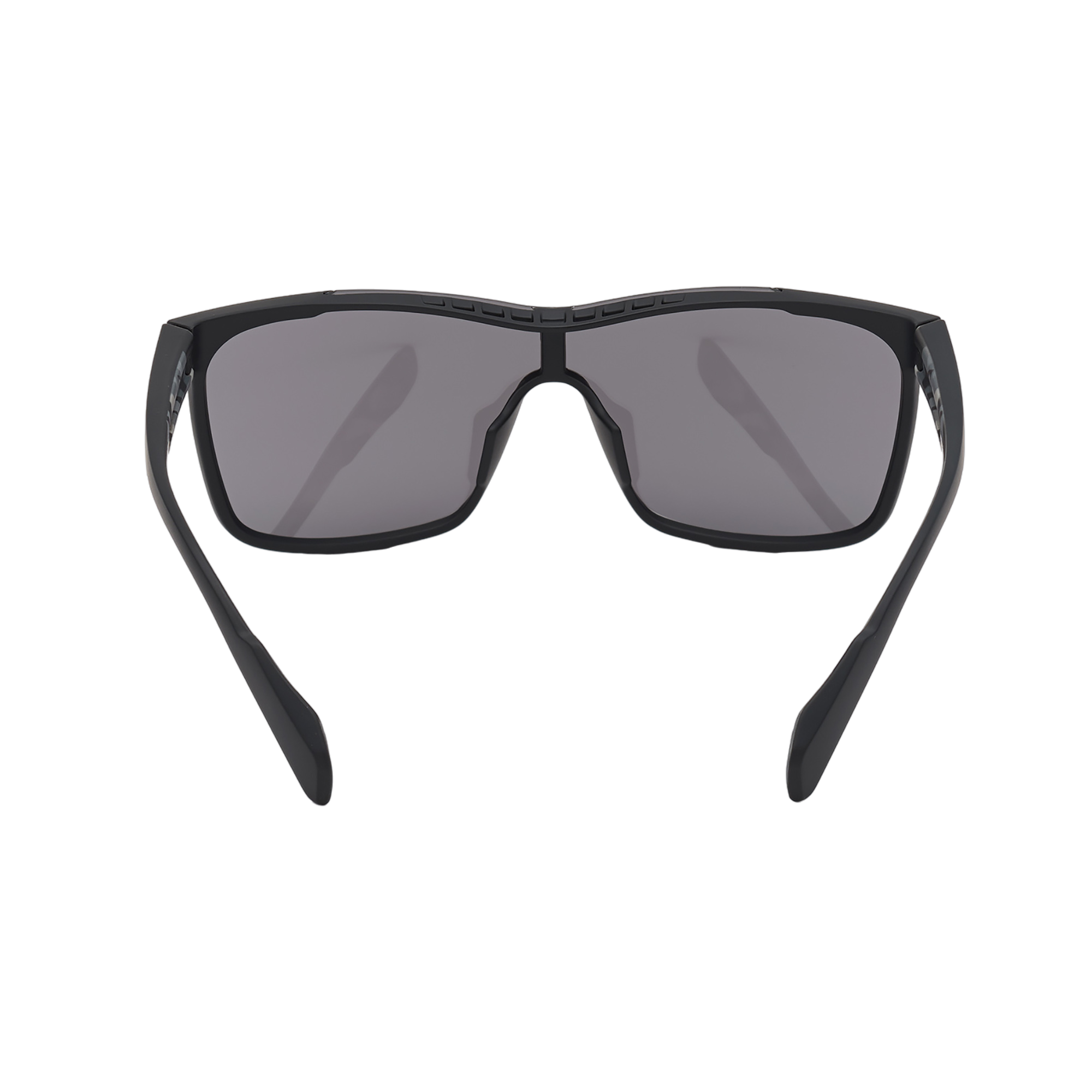 Injected Sport Thin Wrap Shield Sunglasses w/ Smoke Mirror Lens