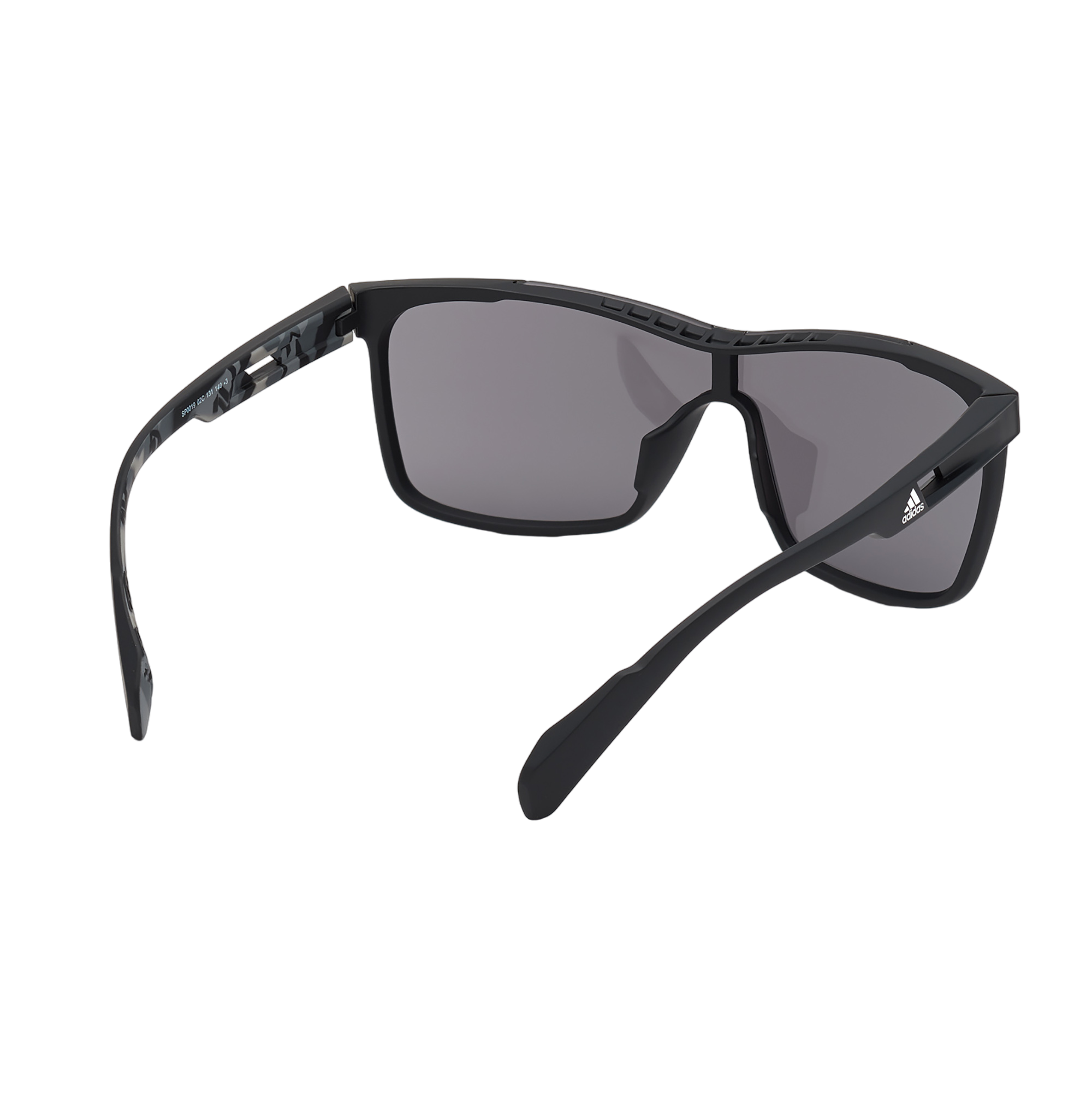 Injected Sport Thin Wrap Shield Sunglasses w/ Smoke Mirror Lens