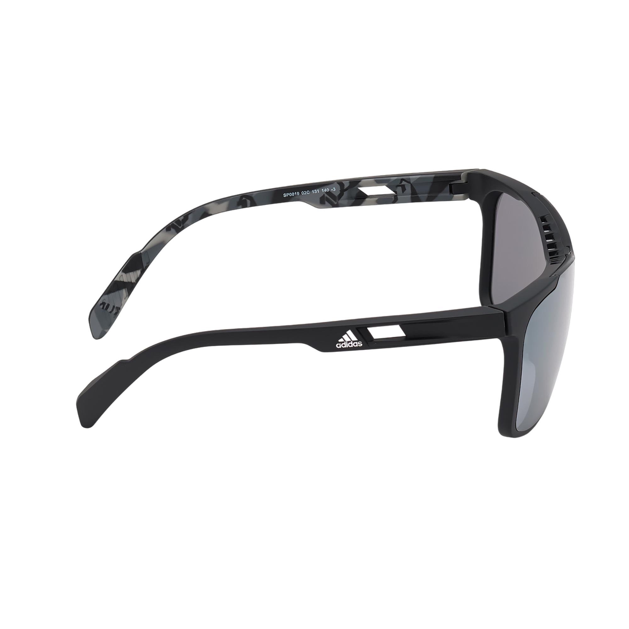 Injected Sport Thin Wrap Shield Sunglasses w/ Smoke Mirror Lens