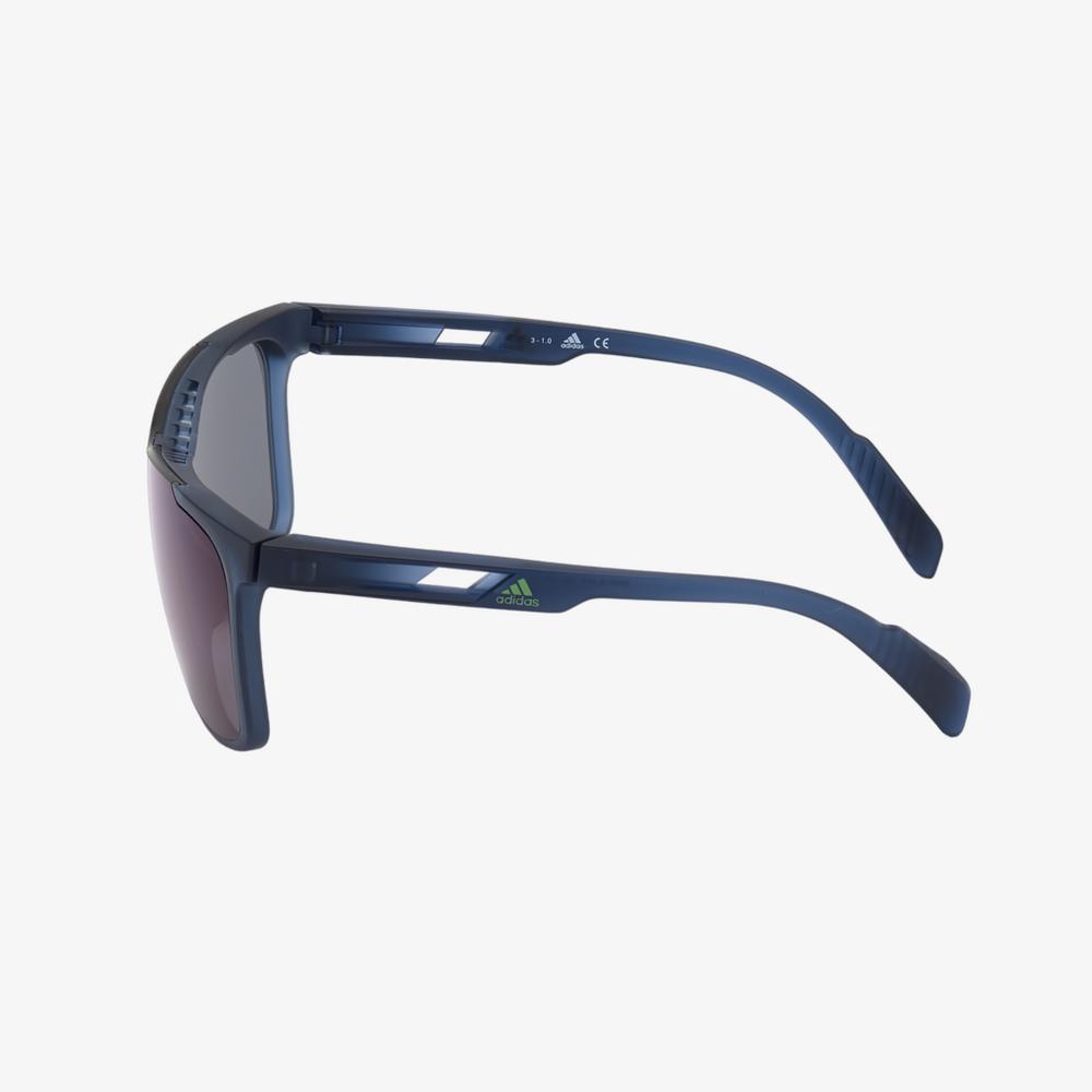 Injected Sport Thin Wrap Shield Sunglasses w/ Blue Lens