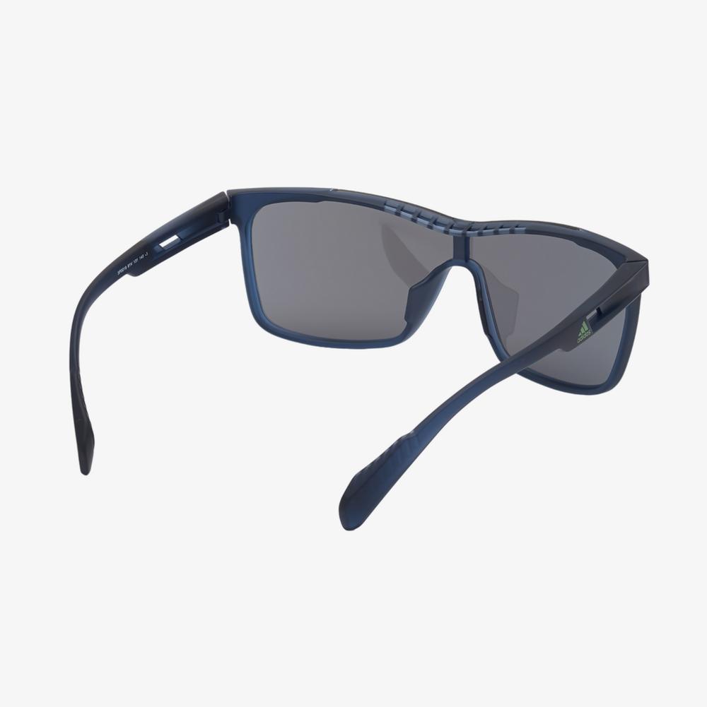 Injected Sport Thin Wrap Shield Sunglasses w/ Blue Lens