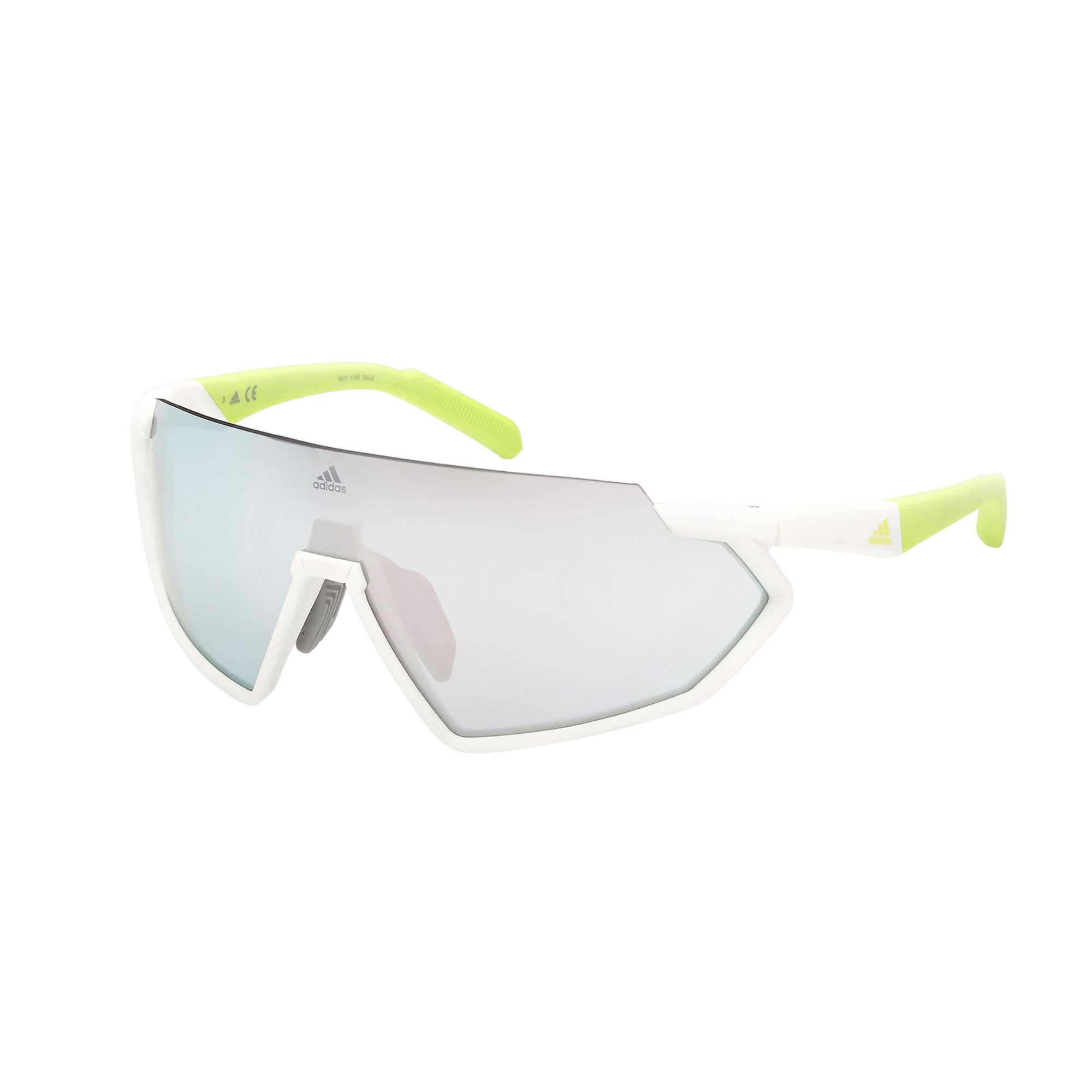 Injected Sport Semi-Rimless Shield Sunglasses w/ Smoke Mirror Lens