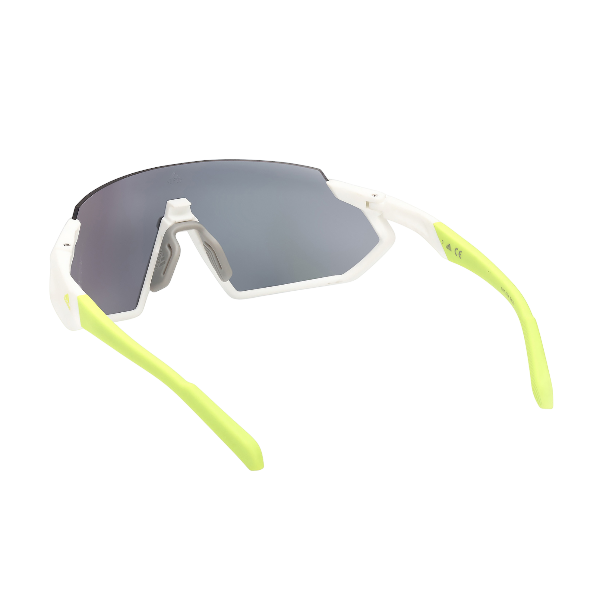 Injected Sport Semi-Rimless Shield Sunglasses w/ Smoke Mirror Lens