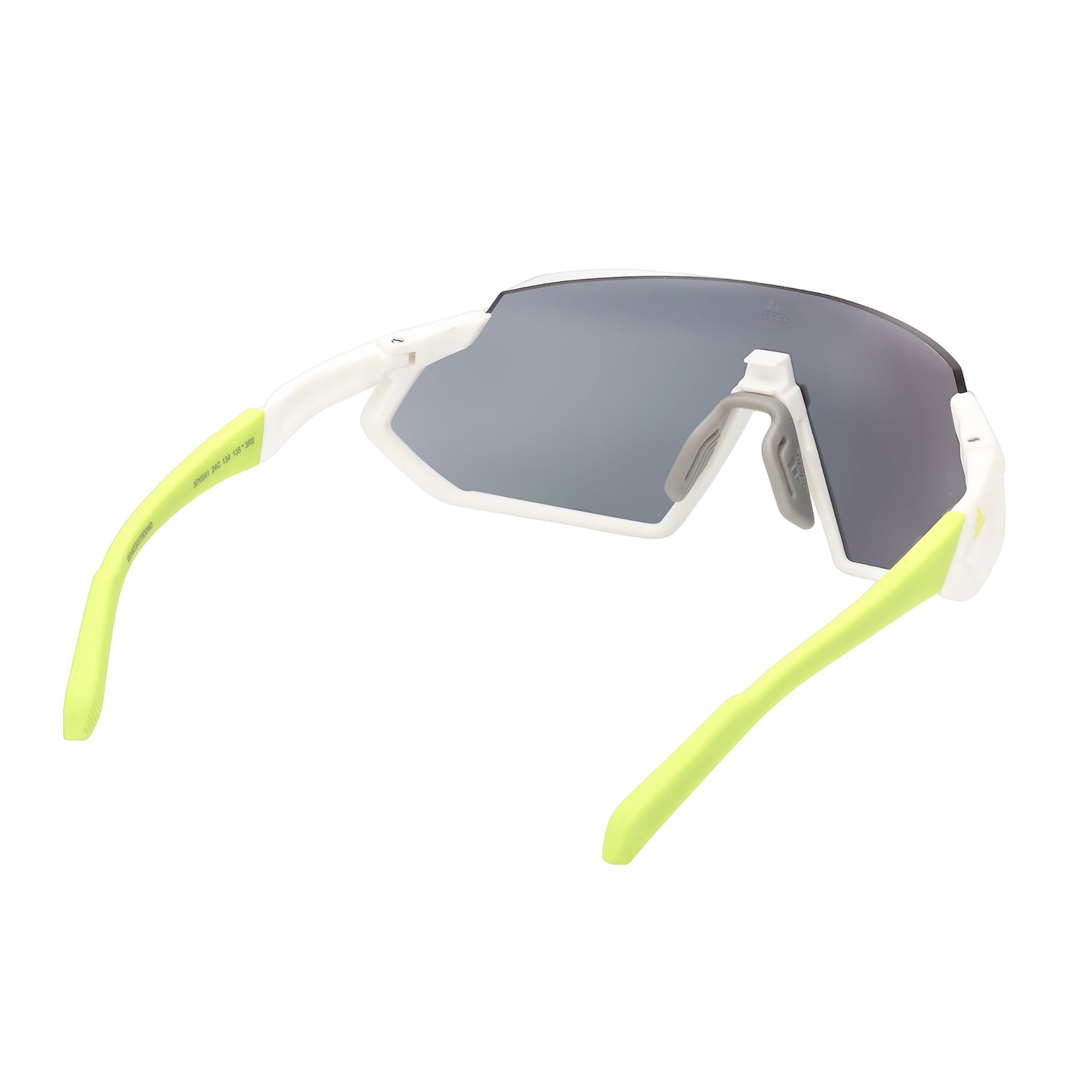 Injected Sport Semi-Rimless Shield Sunglasses w/ Smoke Mirror Lens