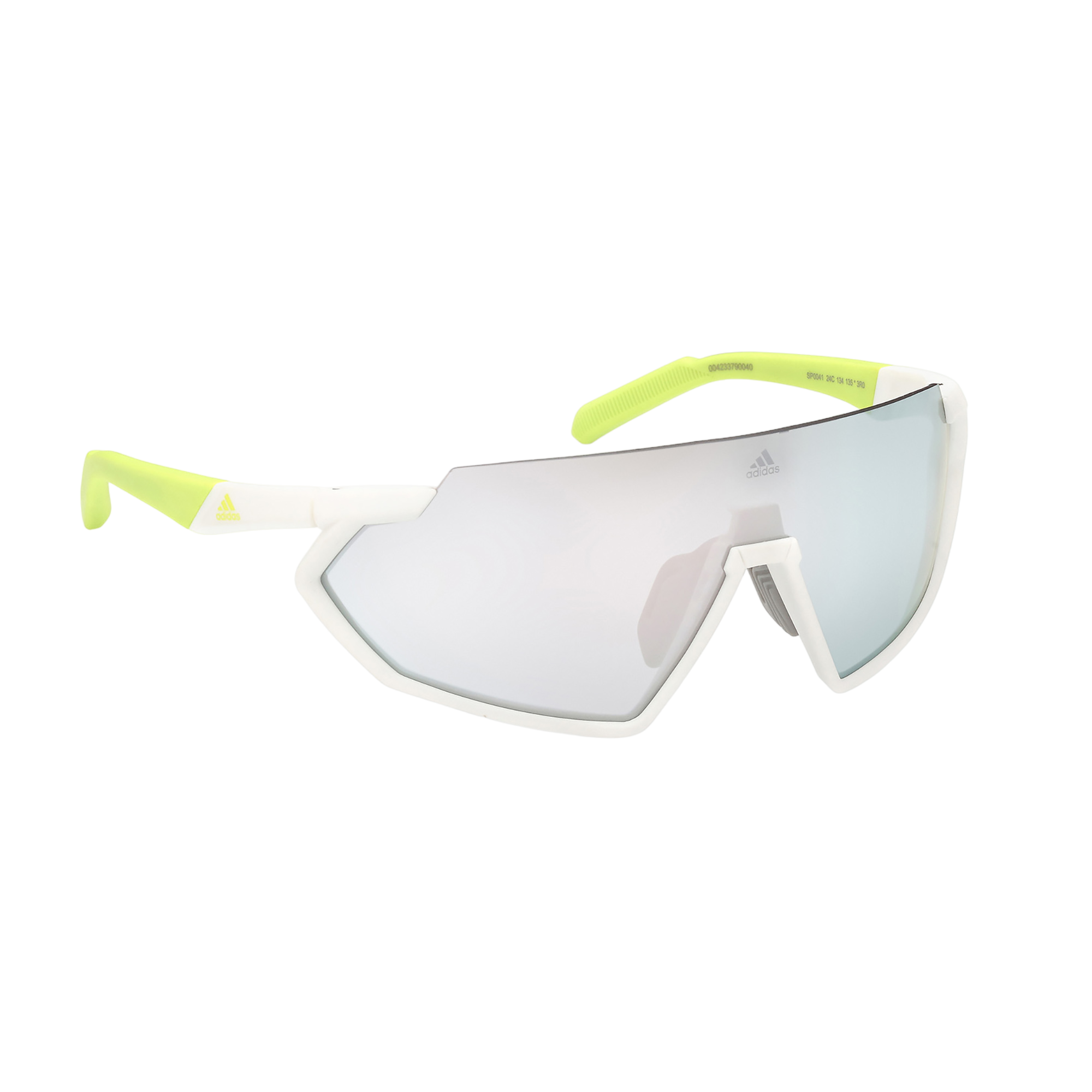 Injected Sport Semi-Rimless Shield Sunglasses w/ Smoke Mirror Lens