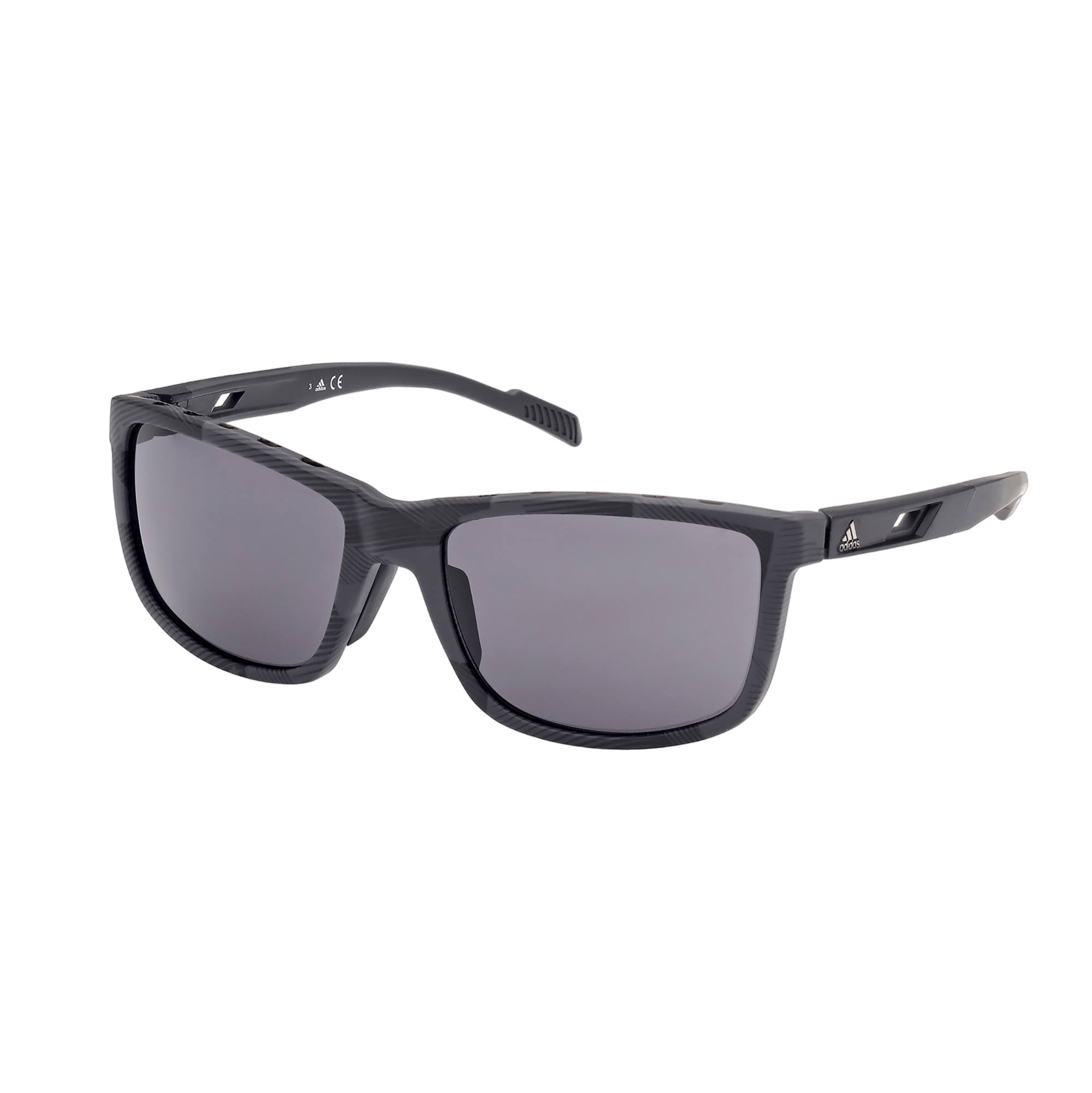 Injected Sport Square Frame Sunglasses w/ Smoke Lens