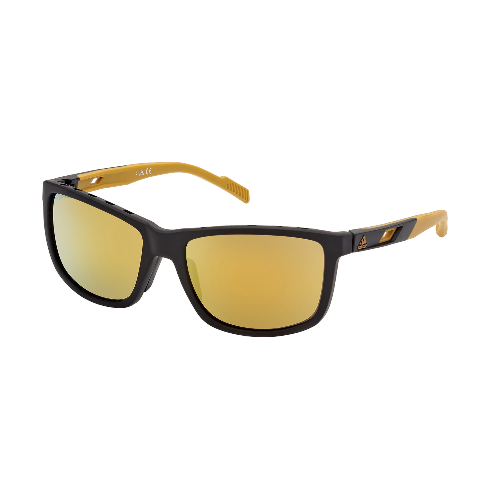 Injected Sport Square Frame Sunglasses w/ Brown Mirror Lens