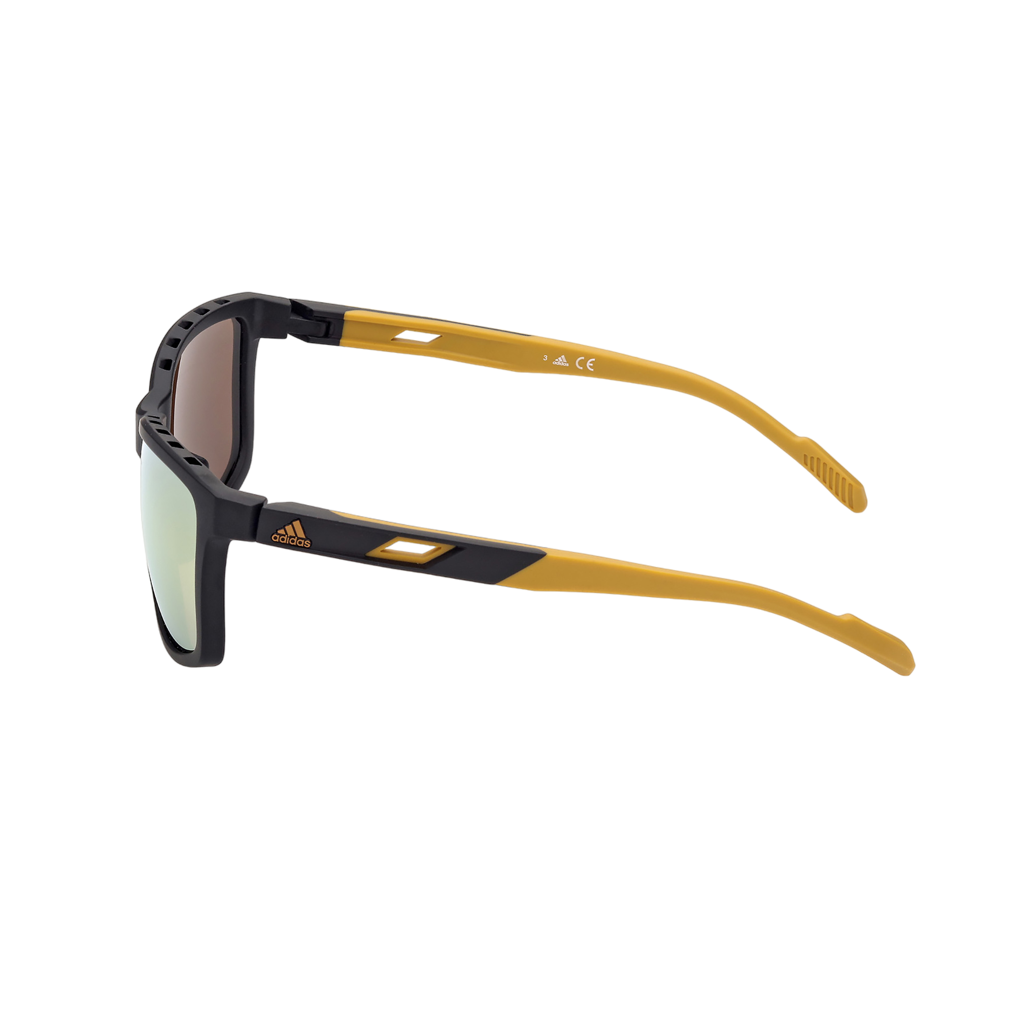 Injected Sport Square Frame Sunglasses w/ Brown Mirror Lens