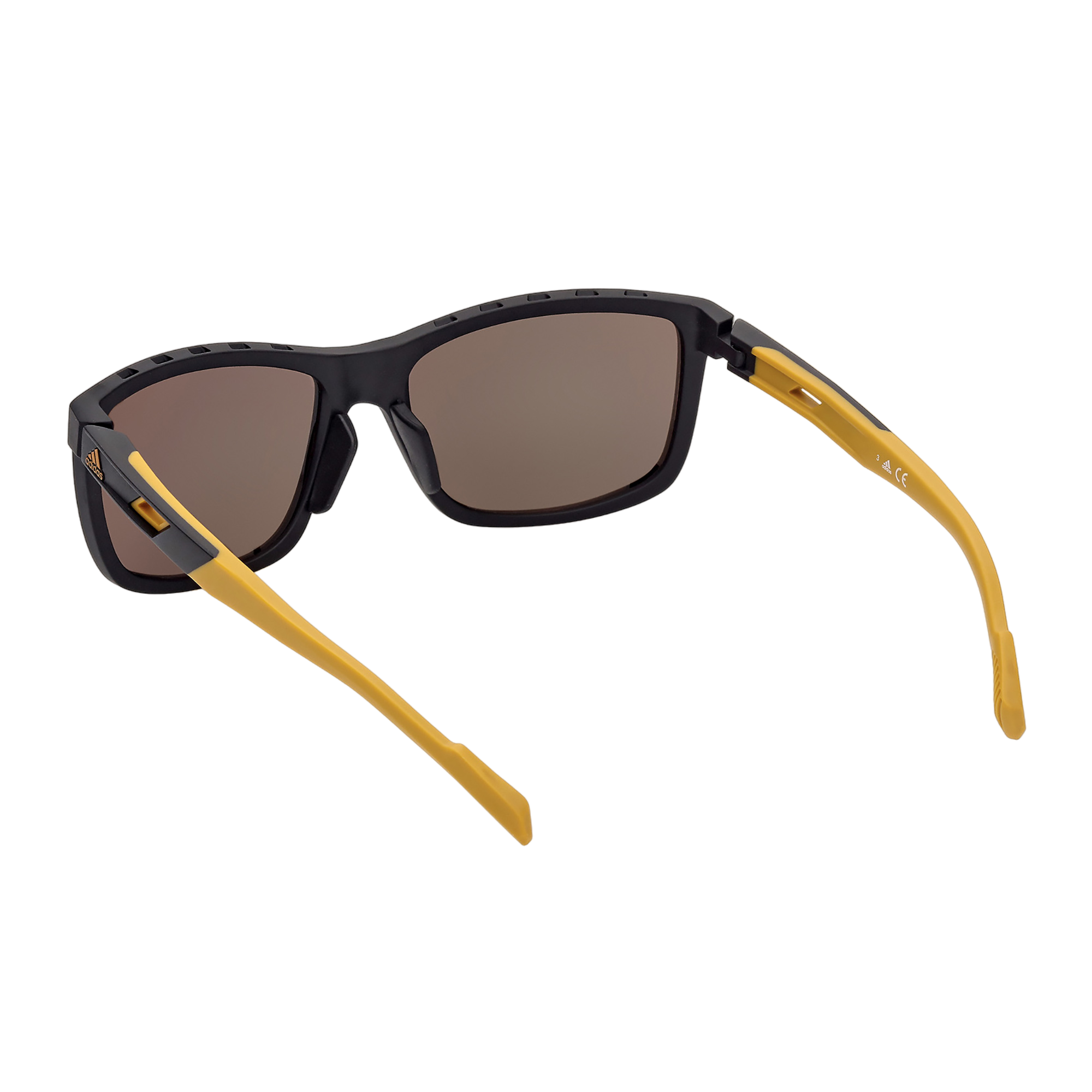 Injected Sport Square Frame Sunglasses w/ Brown Mirror Lens