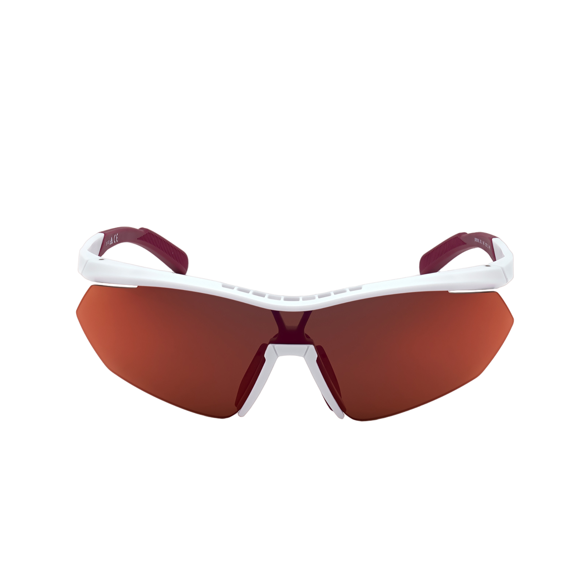 Injected Sport Semi-Rimless Shield Sunglasses w/ Roviex Mirror Lens