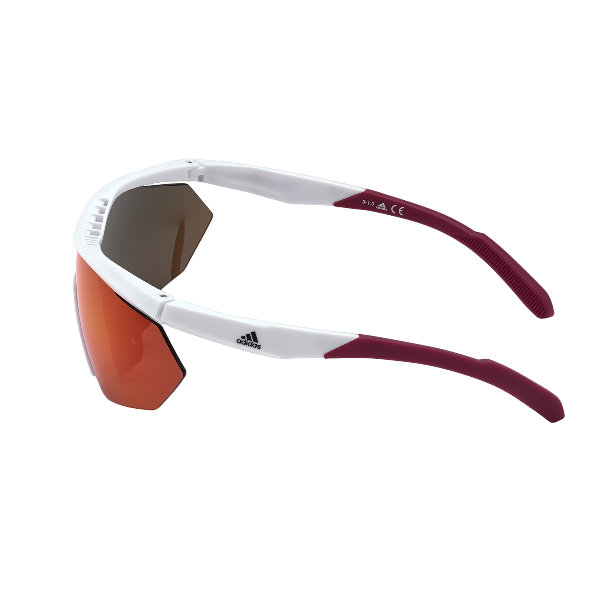 Injected Sport Semi-Rimless Shield Sunglasses w/ Roviex Mirror Lens