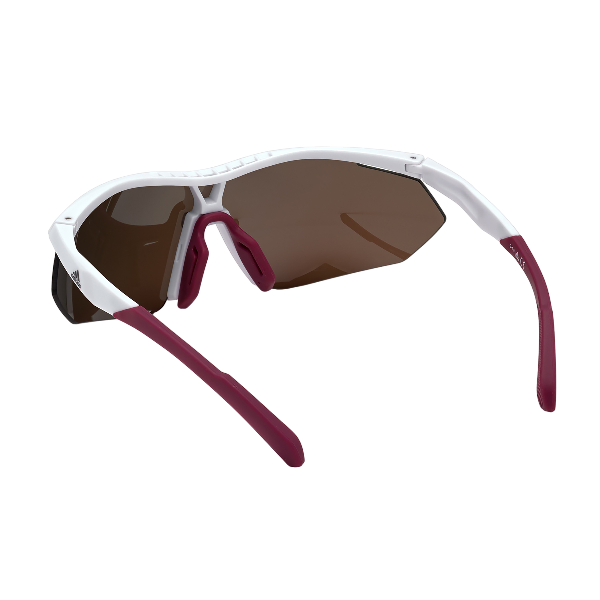 Injected Sport Semi-Rimless Shield Sunglasses w/ Roviex Mirror Lens