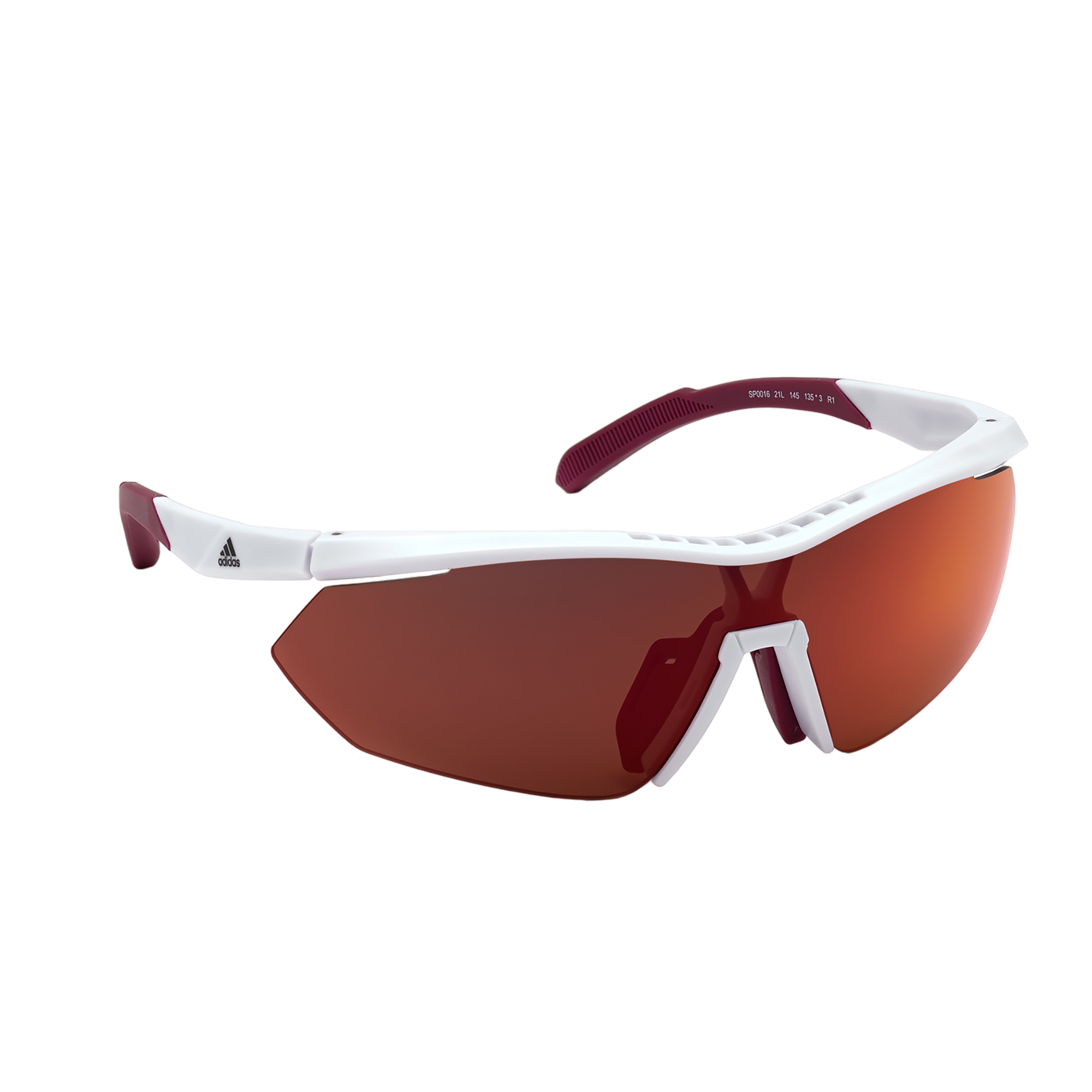 Injected Sport Semi-Rimless Shield Sunglasses w/ Roviex Mirror Lens