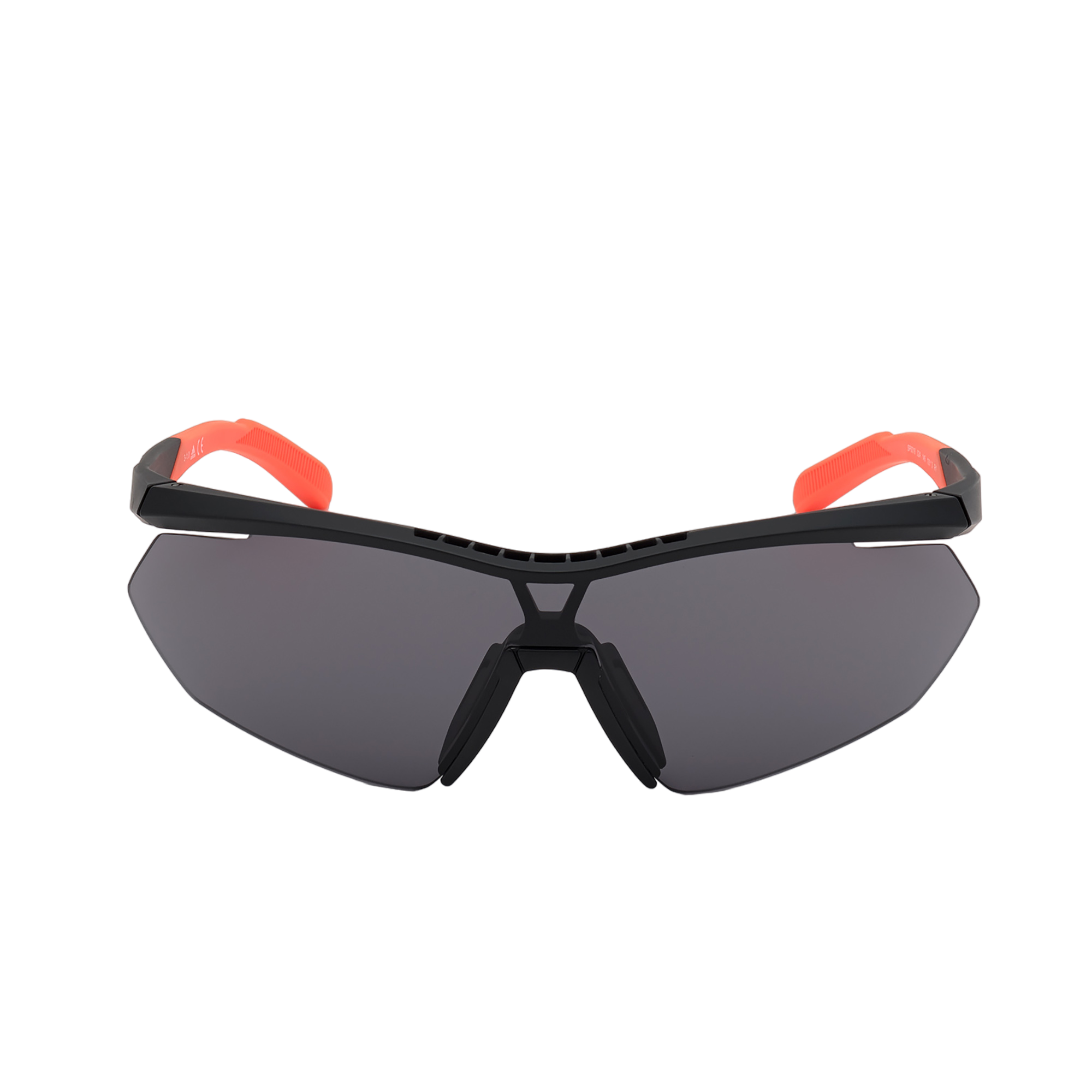 Injected Sport Semi-Rimless Shield Sunglasses w/ Matte Black Lens