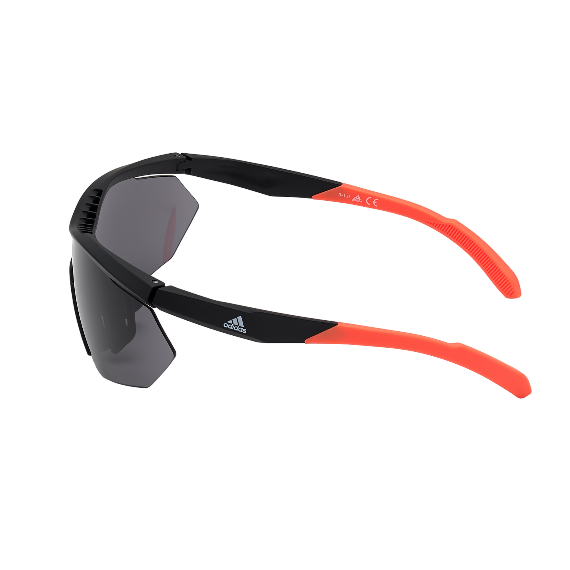 Injected Sport Semi-Rimless Shield Sunglasses w/ Matte Black Lens