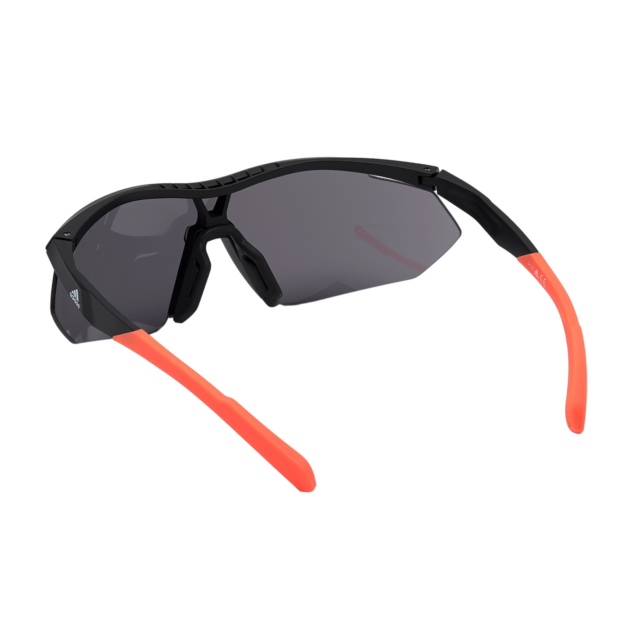 Injected Sport Semi-Rimless Shield Sunglasses w/ Matte Black Lens