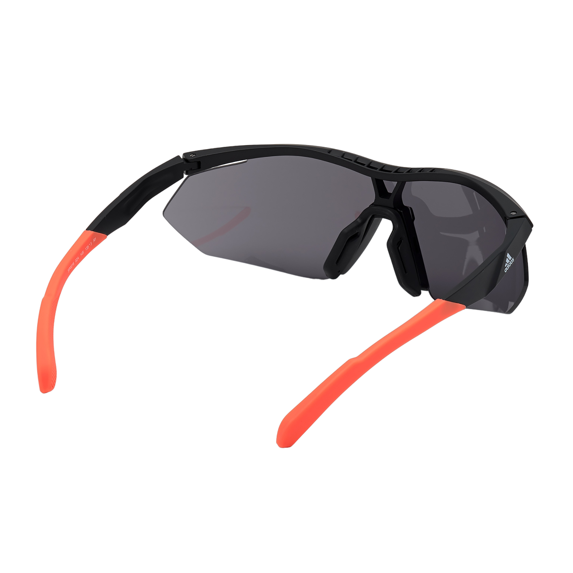 Injected Sport Semi-Rimless Shield Sunglasses w/ Matte Black Lens