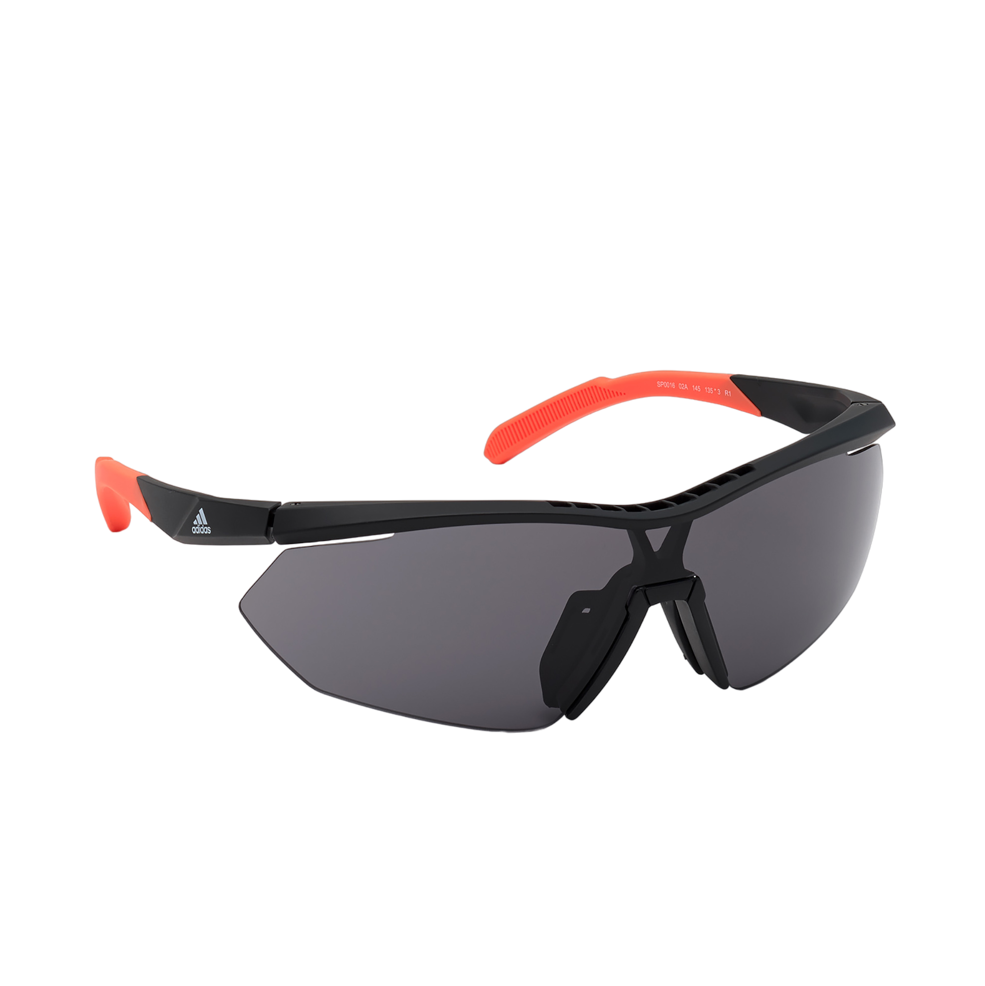 Injected Sport Semi-Rimless Shield Sunglasses w/ Matte Black Lens