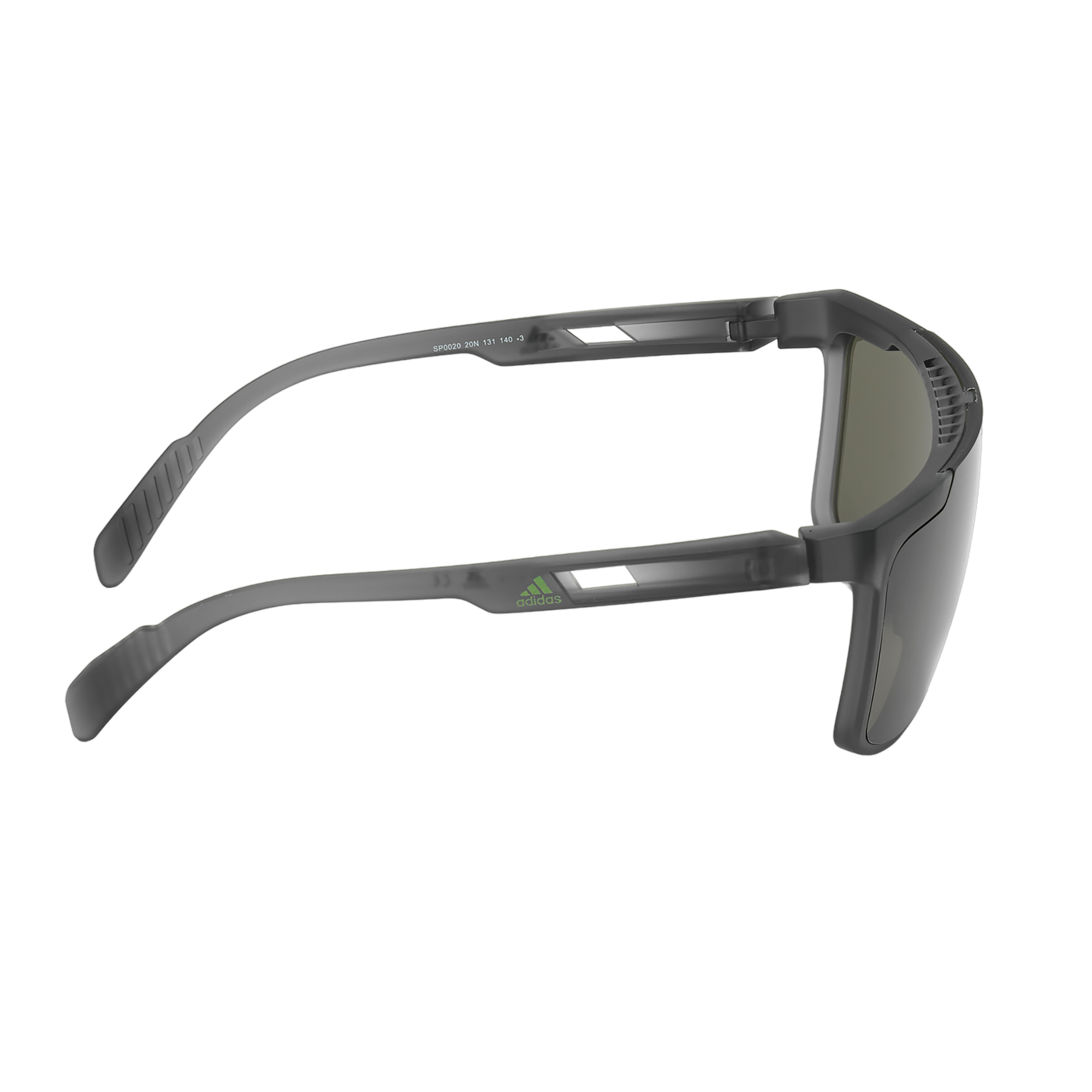 Injected Sport Flat Top Shield Sunglasses w/ Green Lens